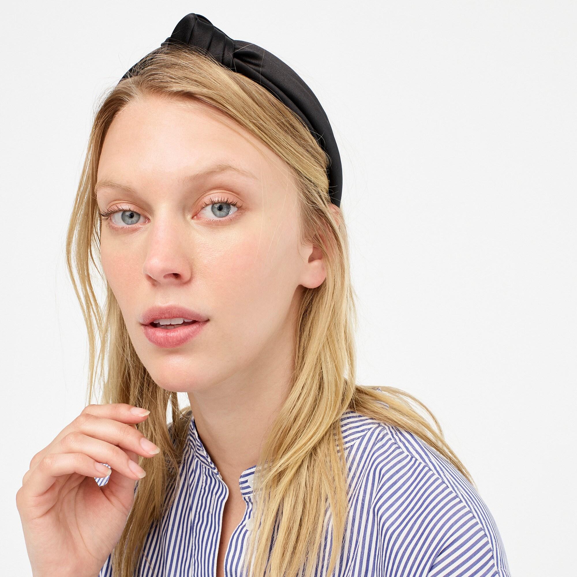 J.Crew Knot Headband In Satin in Black Lyst