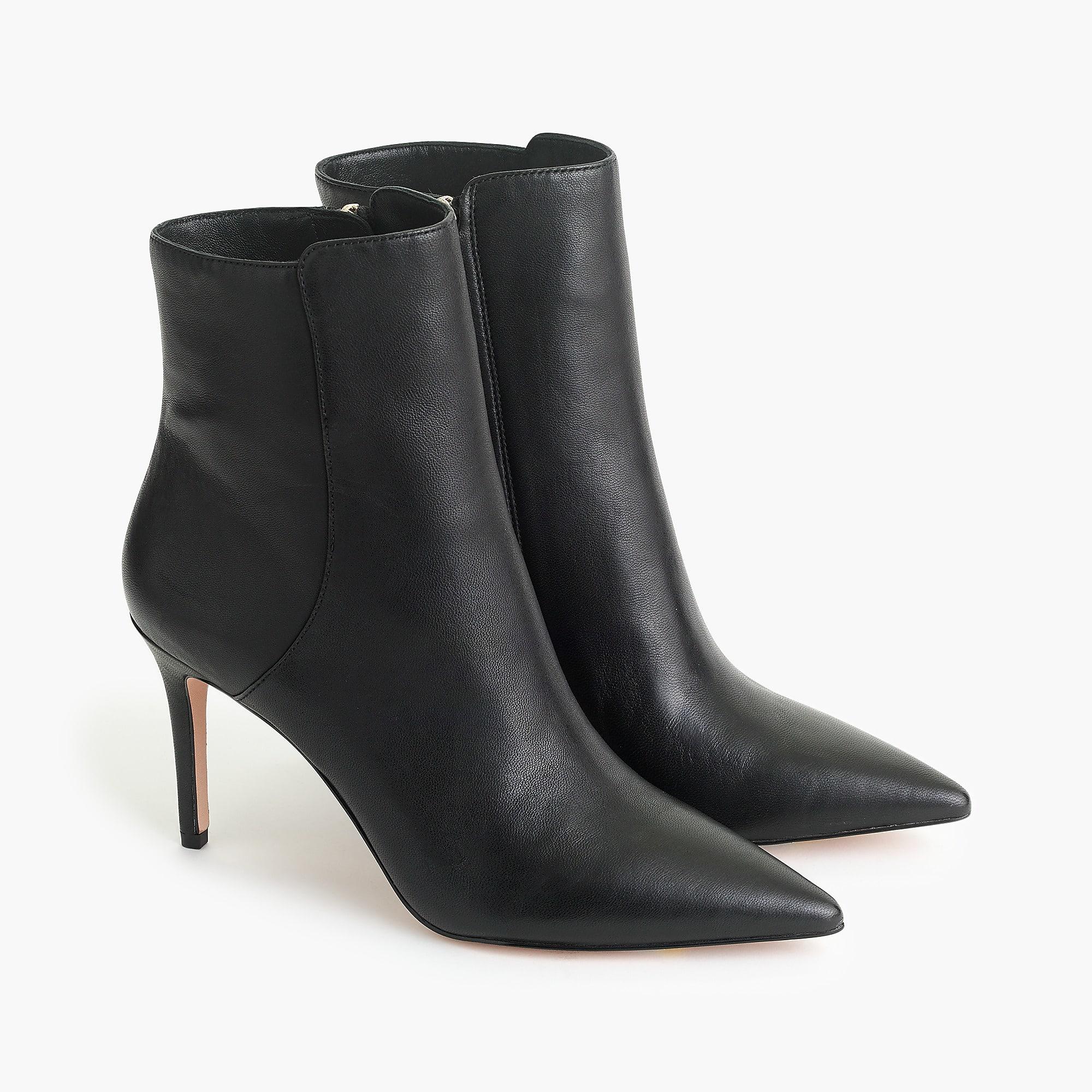 black pointed boots low heel