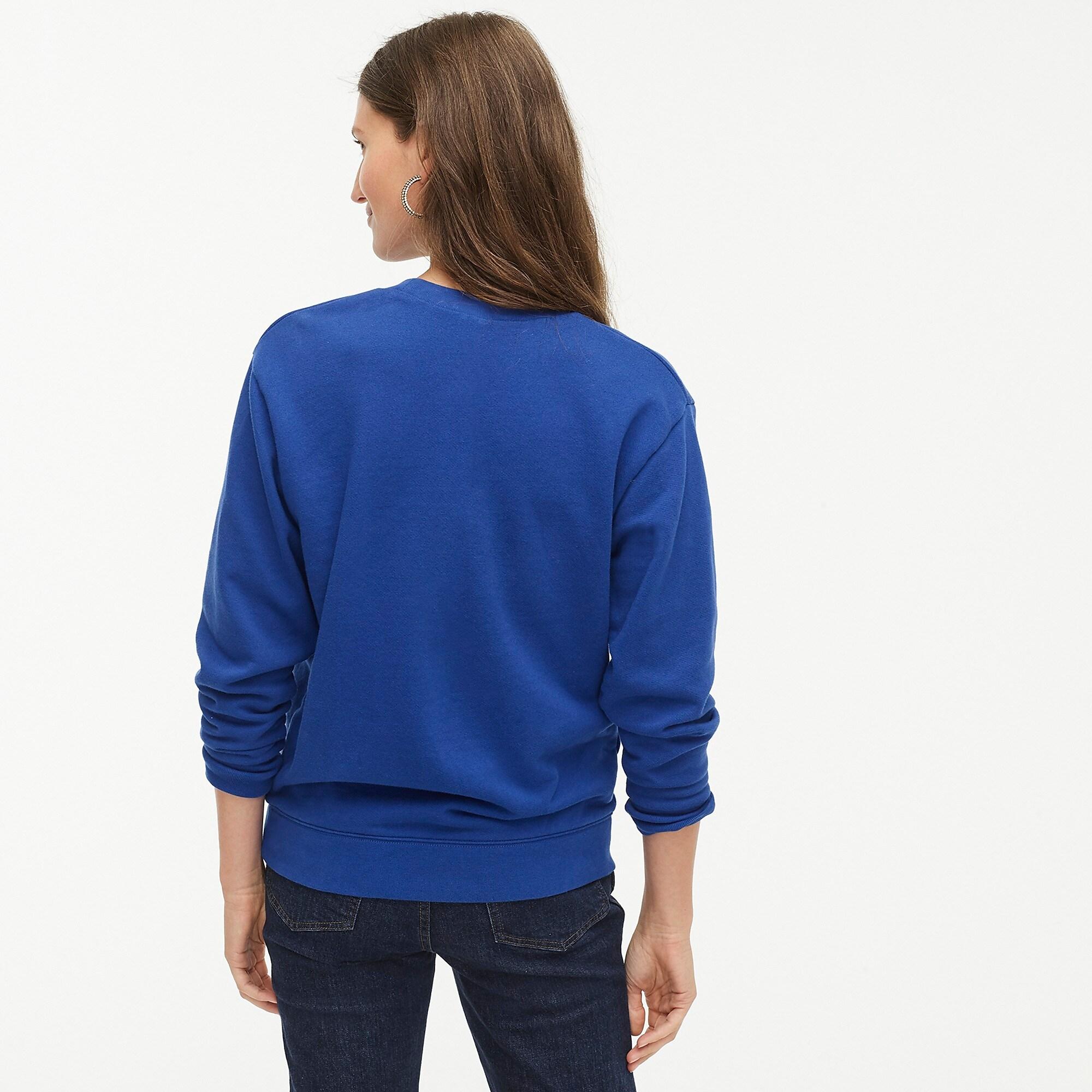 J.Crew Cotton "love" Pullover Sweatshirt in Blue Lyst