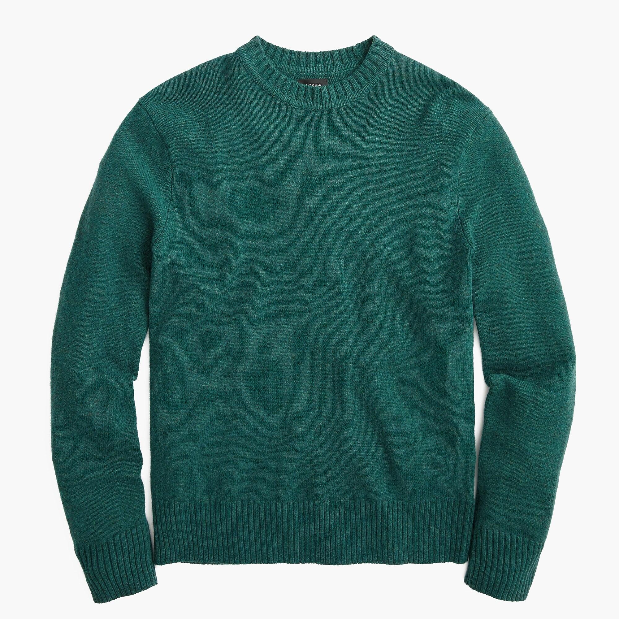 J.Crew Rugged Merino Wool Heather Crewneck Sweater in Green for Men - Lyst