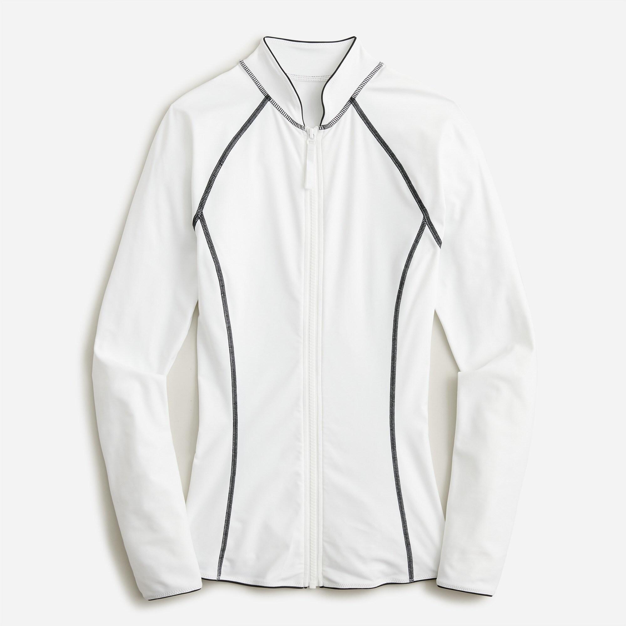 J.Crew Longsleeve Fullzip Rash Guard in White Lyst