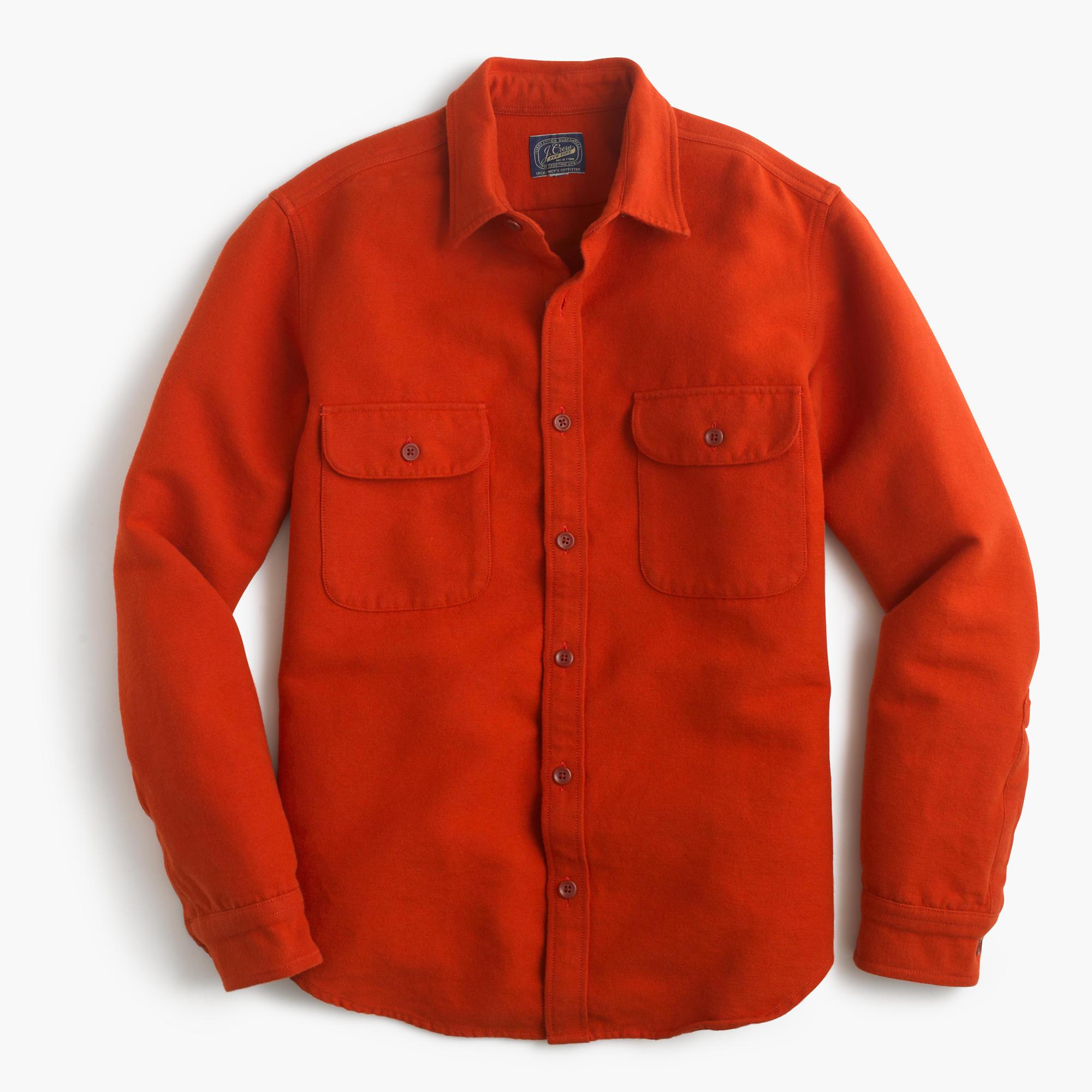 J.Crew Heavyweight Chamois Shirt in Red for Men | Lyst