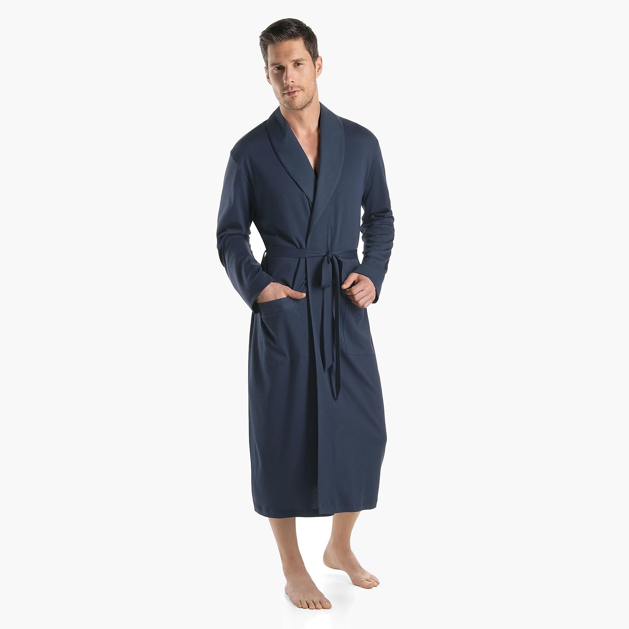 Herrenmode Navy Hanro Night Day Jersey Knit Men S Bathrobe Kleidung Accessoires Thelanguagemall Org