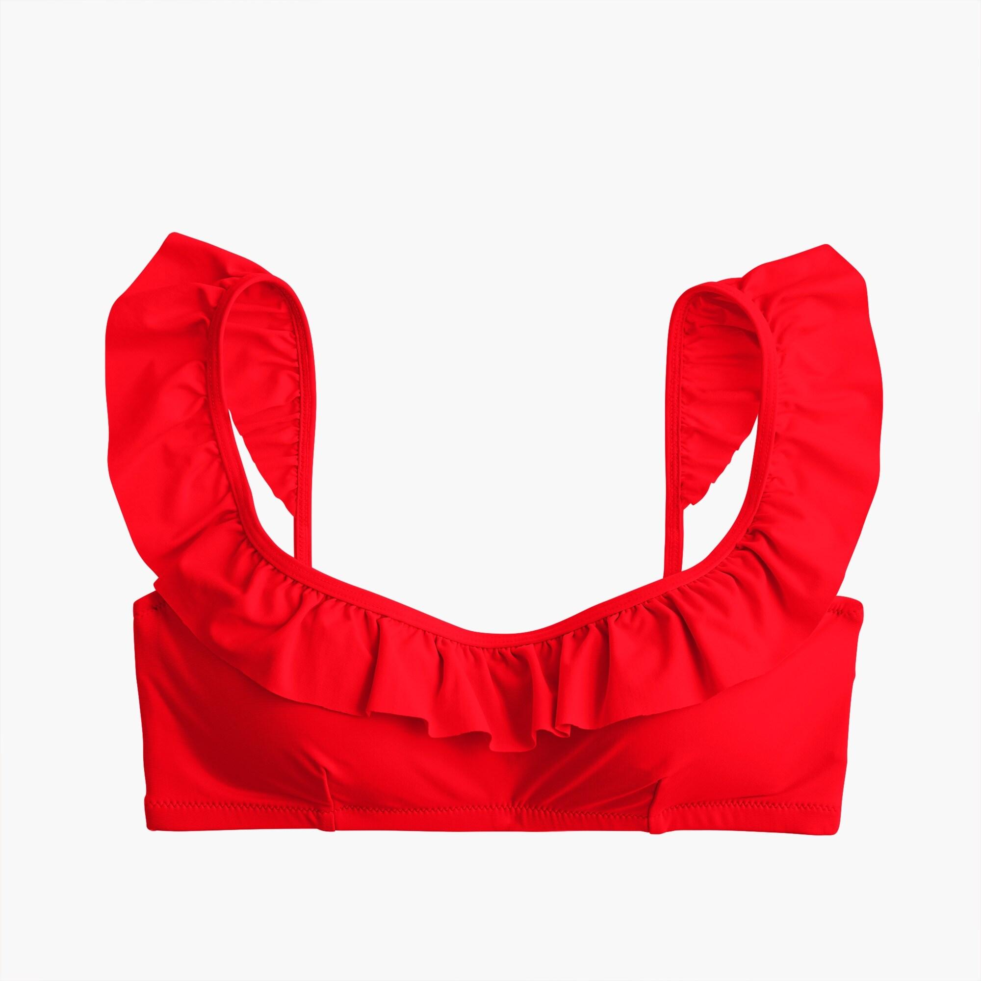 J.Crew Synthetic Ruffle Bikini Top in Bright Cerise (Red) - Save 59% - Lyst