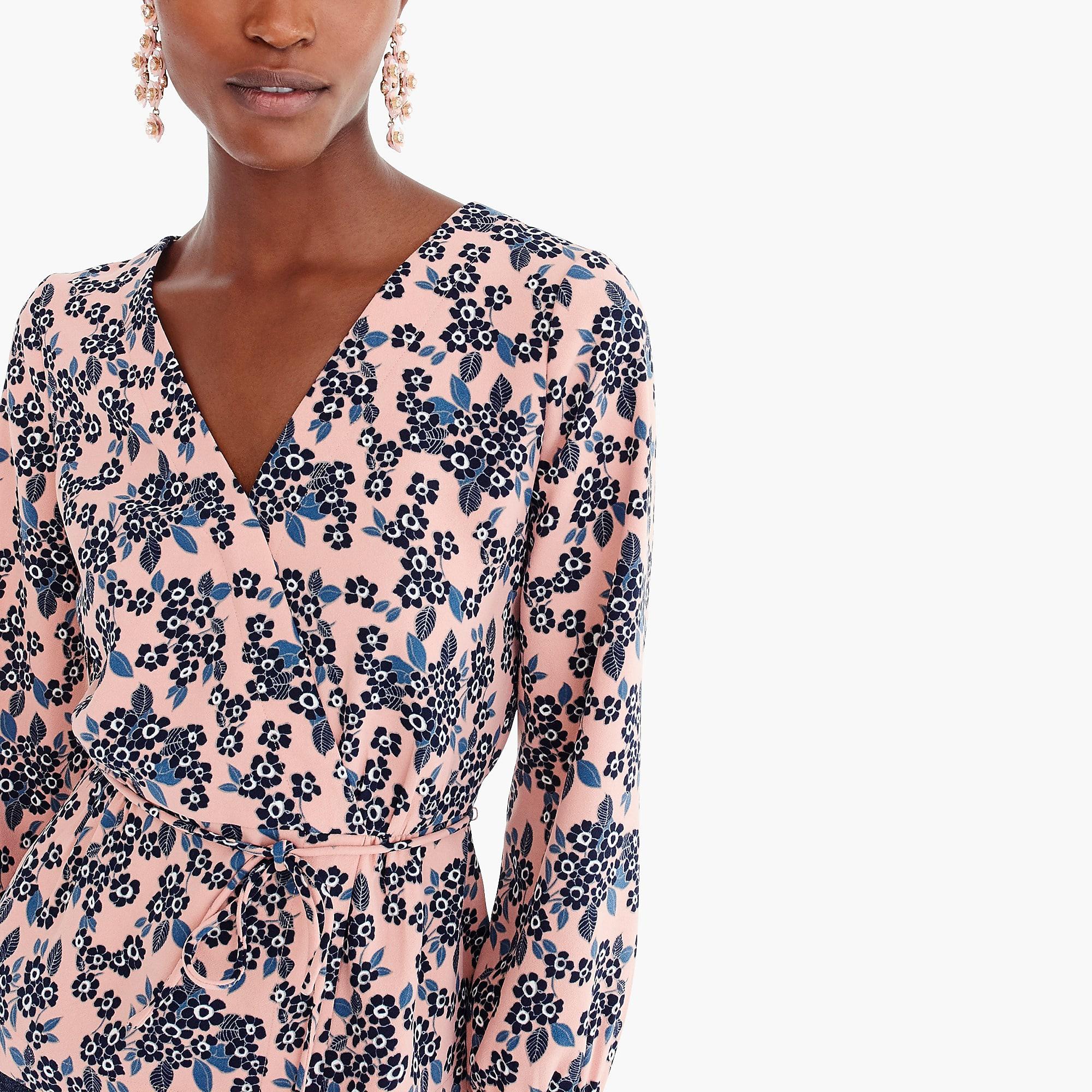 J.Crew Drapey Crepe Faux-wrap Top In 