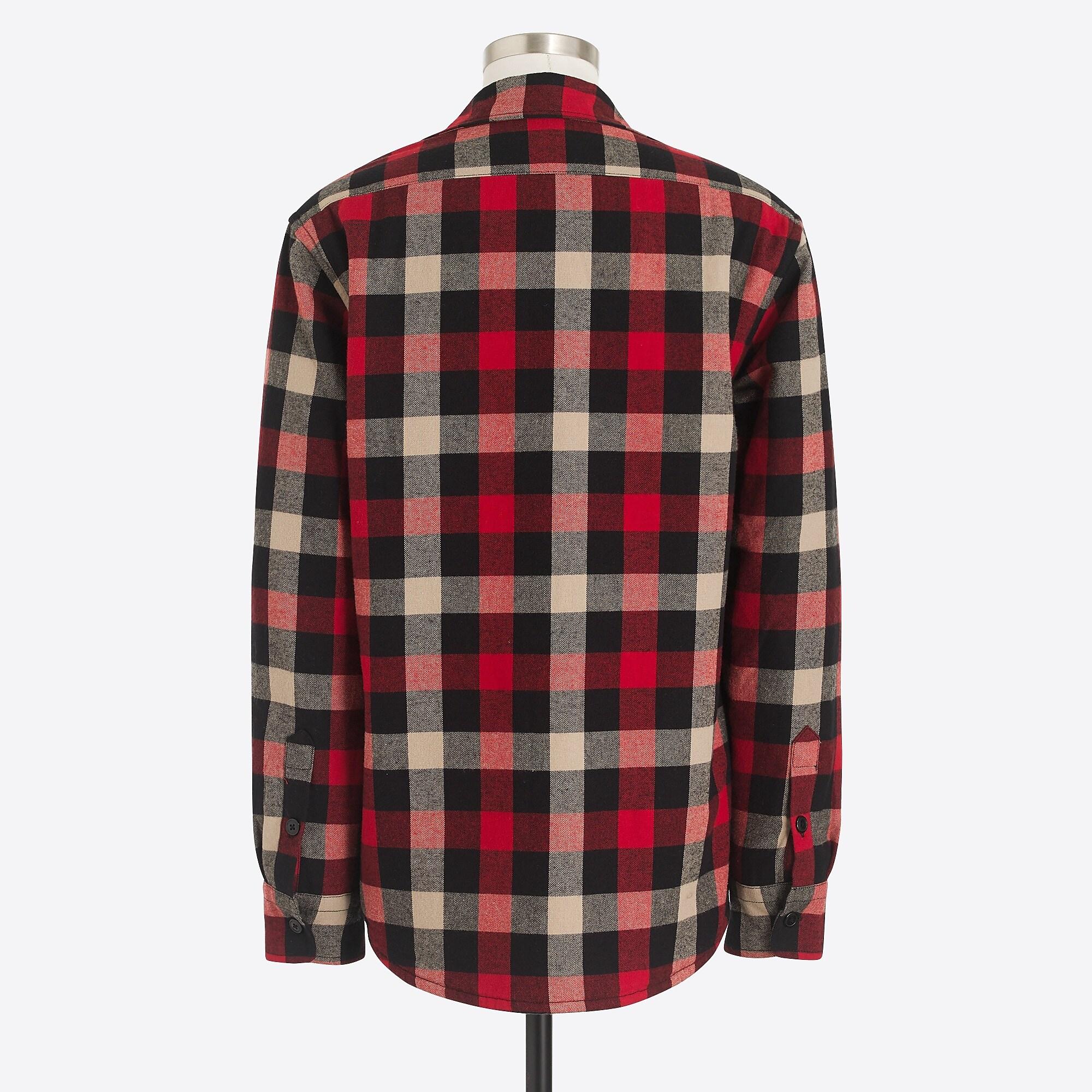 J.Crew Sherpalined Flannel Jacket in Red for Men Lyst
