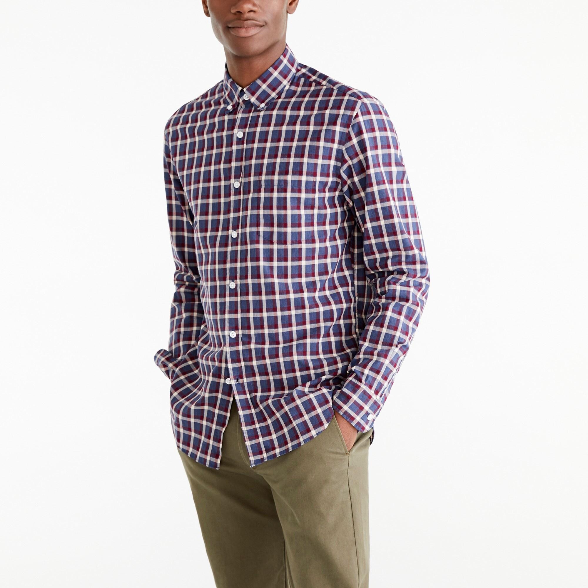 J.Crew Cotton Plaid Untucked Flex Casual Shirt in Blue for Men - Lyst