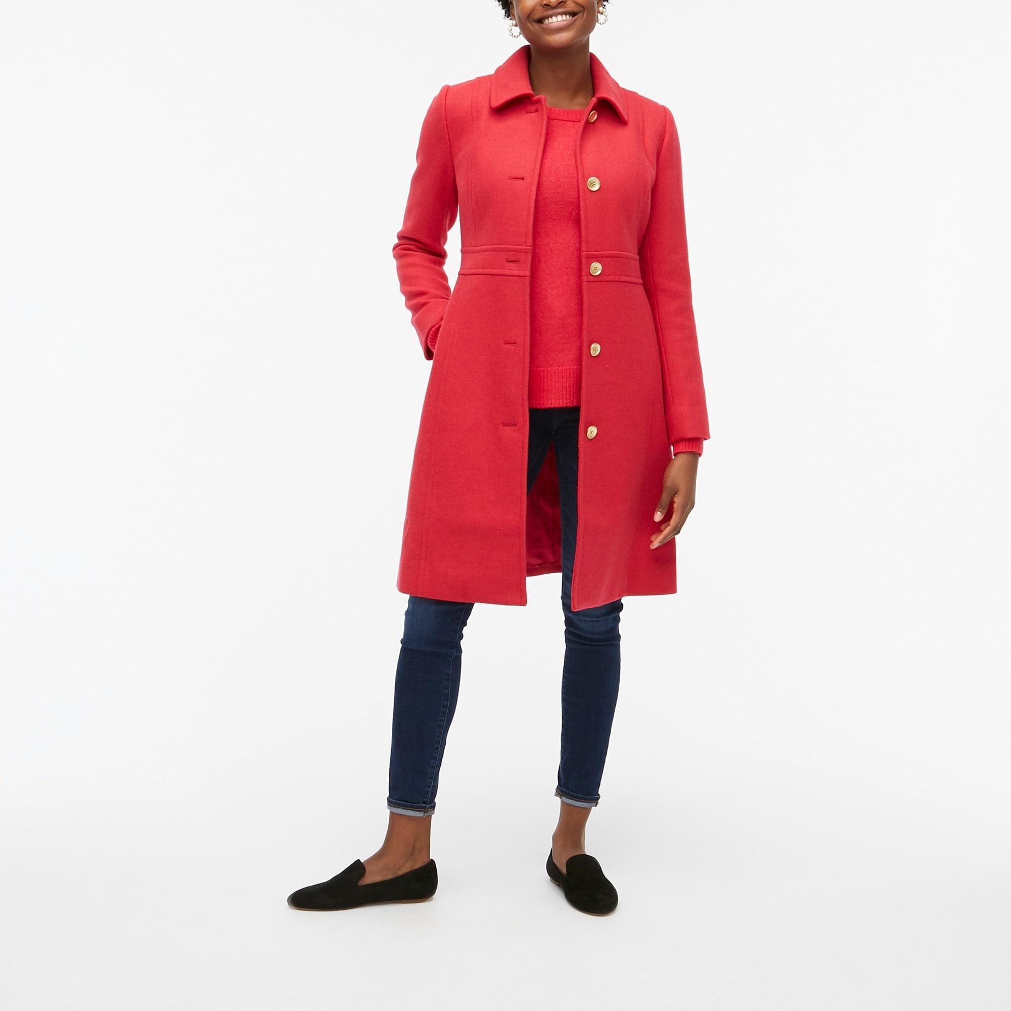 jcrew red coat