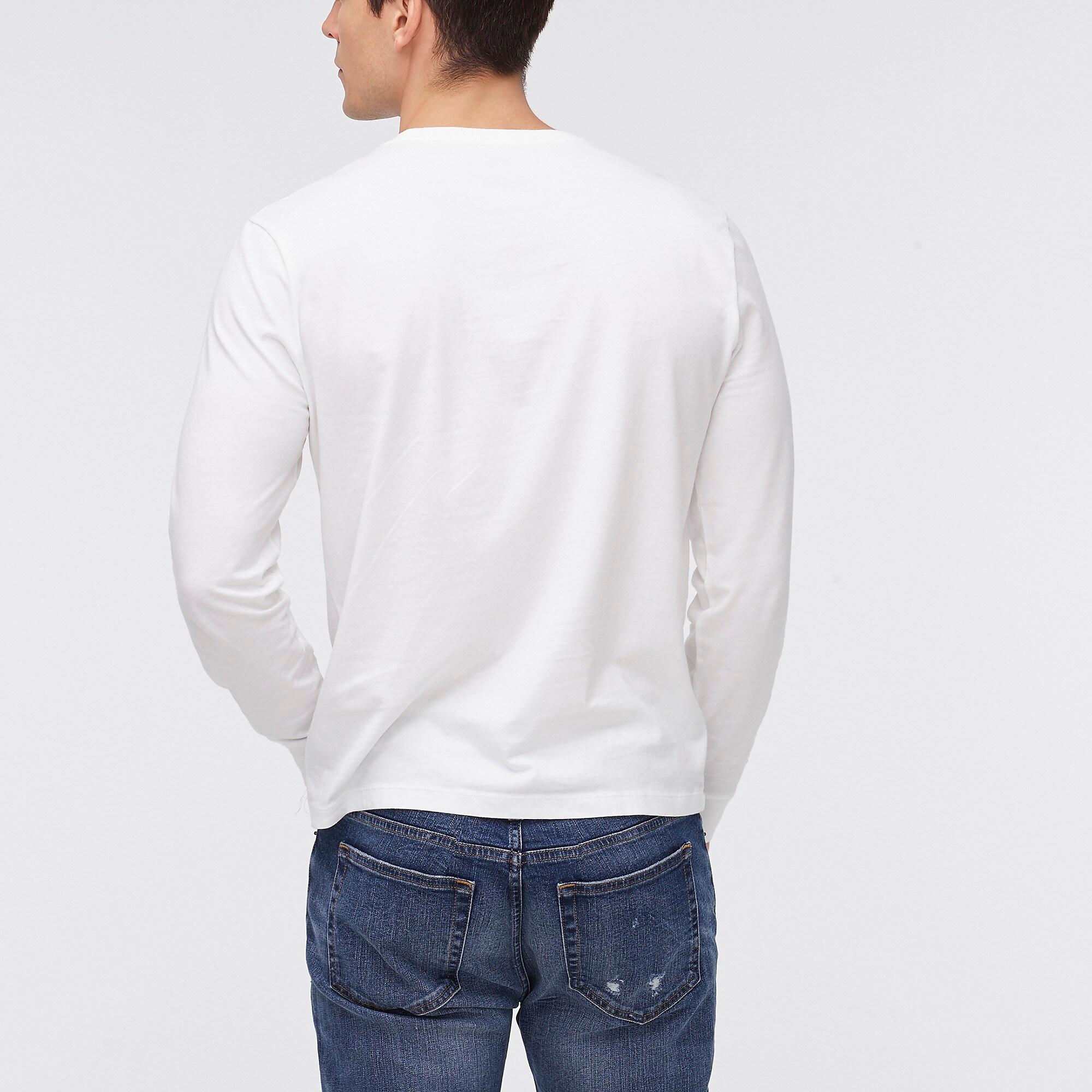 J.Crew Cotton Long-sleeve T-shirt in White for Men - Lyst