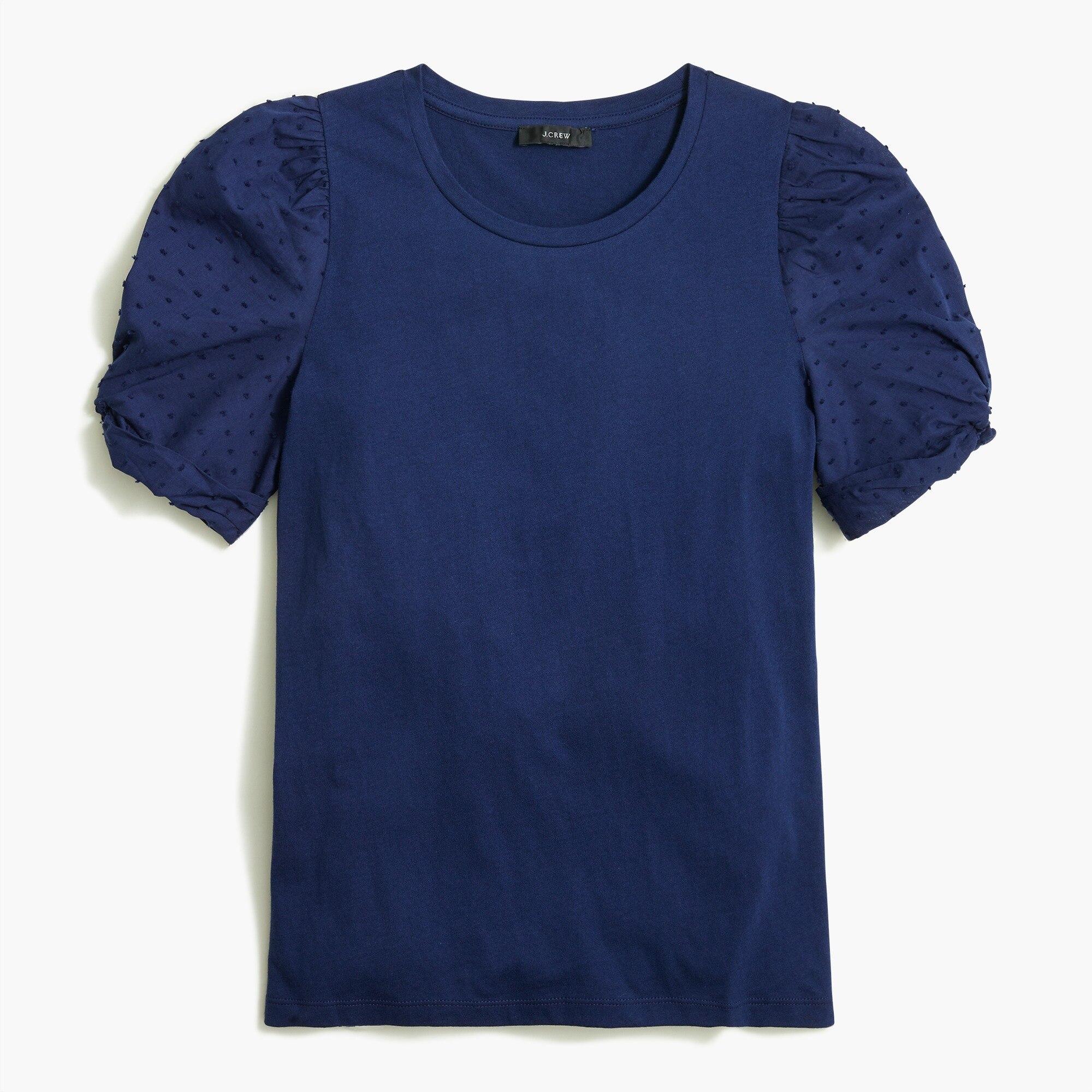 J.Crew Clipdot Tiesleeve Top in Blue Lyst