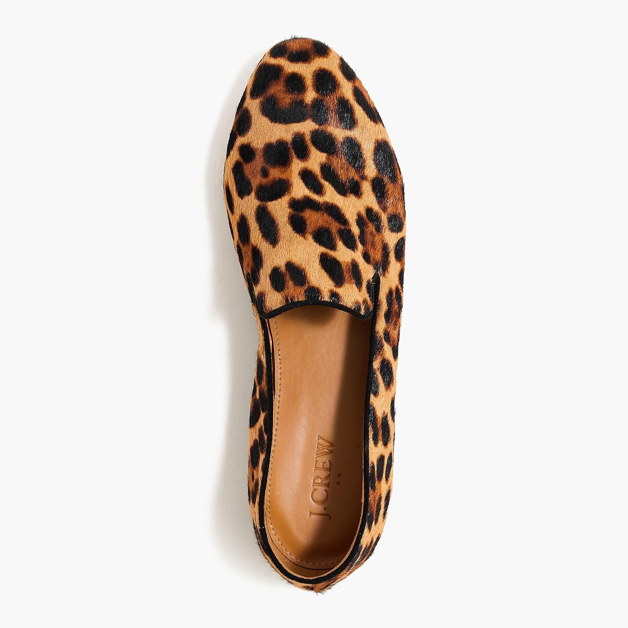 J.Crew Calf Hair Smoking Loafers in Brown - Lyst