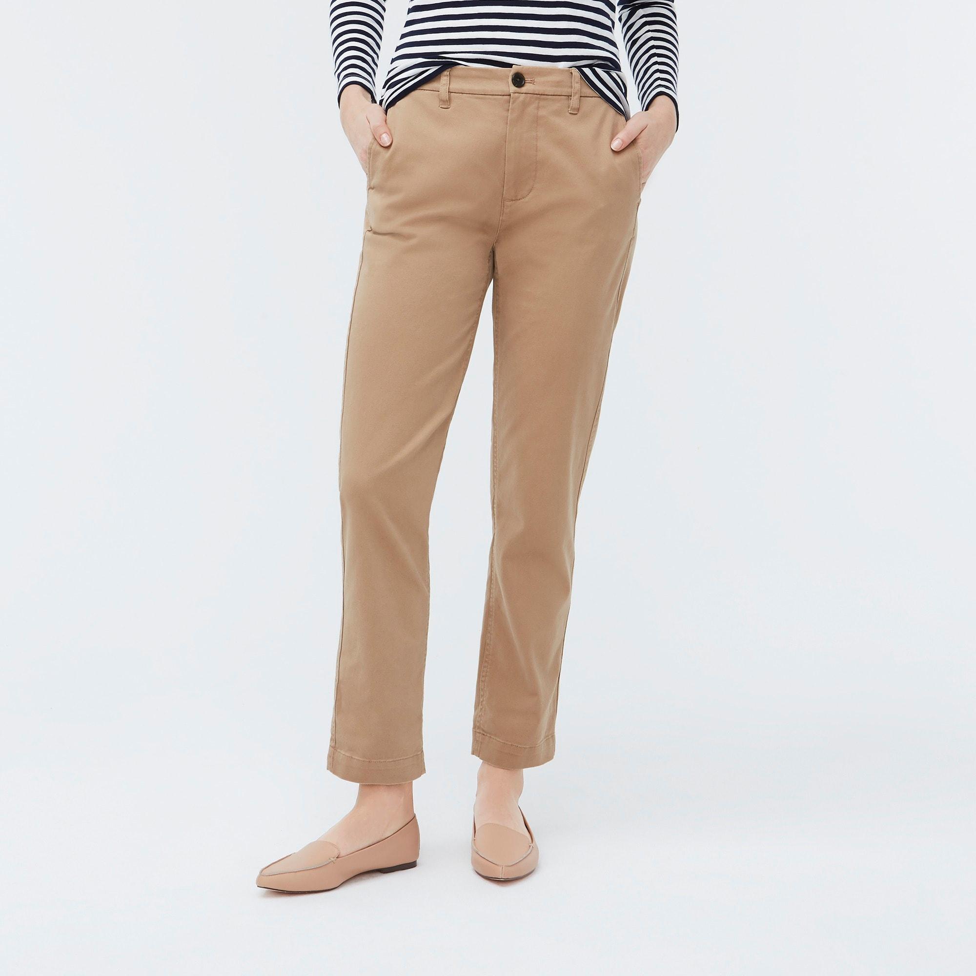 J.Crew Cotton Highrise Girlfriend Chino Pant in Camel (Natural) Lyst