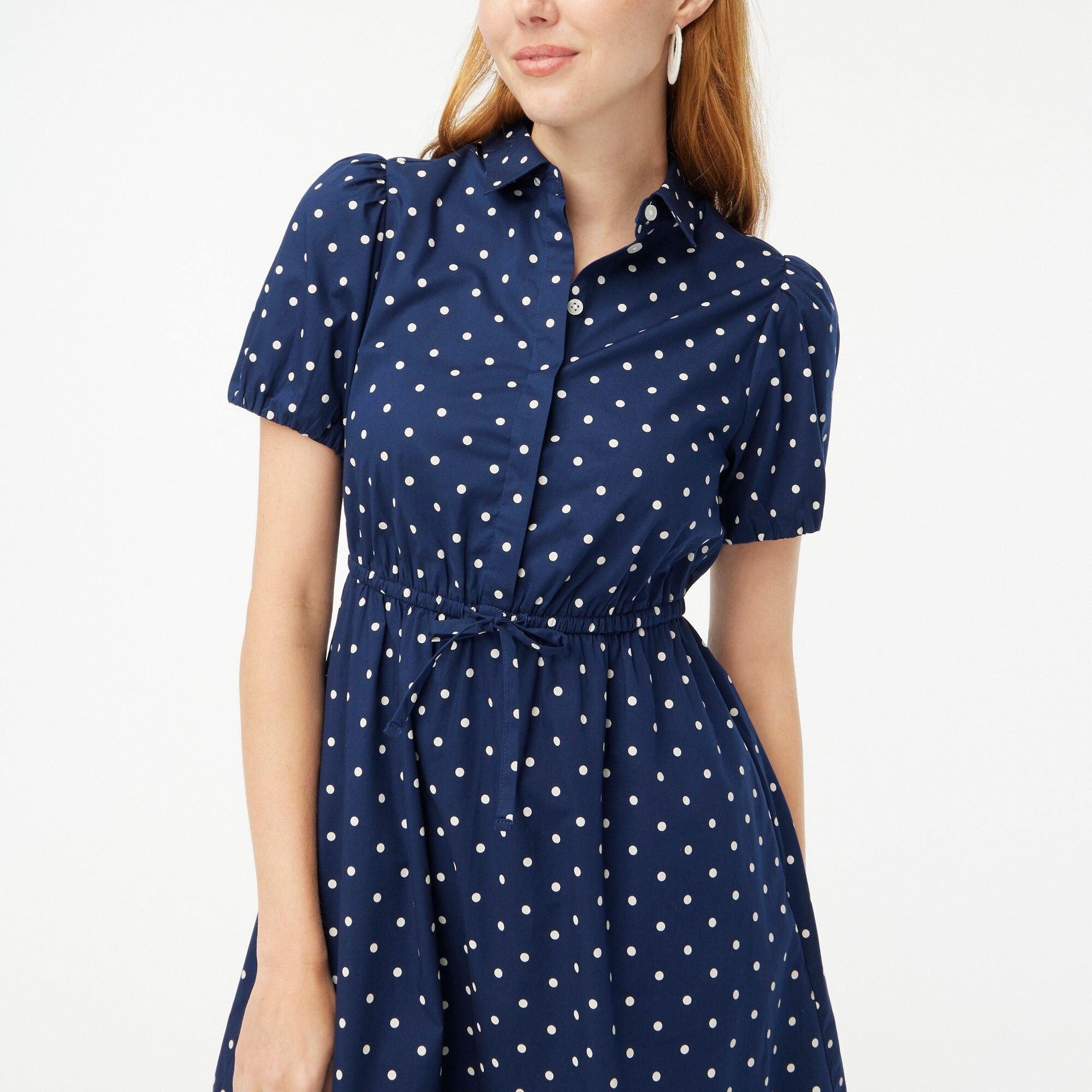 J.Crew Short sleeve Collared Mini Dress in Blue Lyst