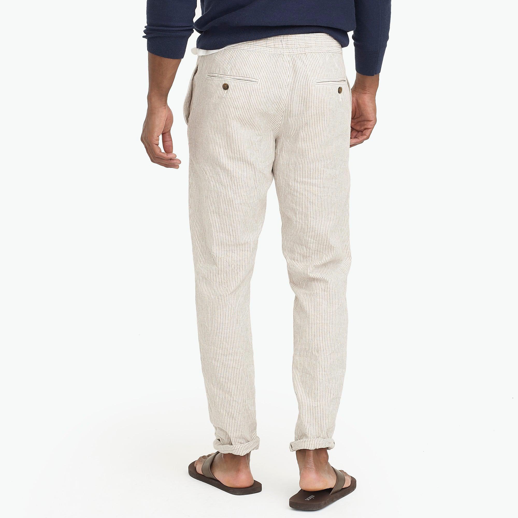 J.Crew Driggs Slim-fit Linen-cotton Drawstring Pant in Natural for Men ...