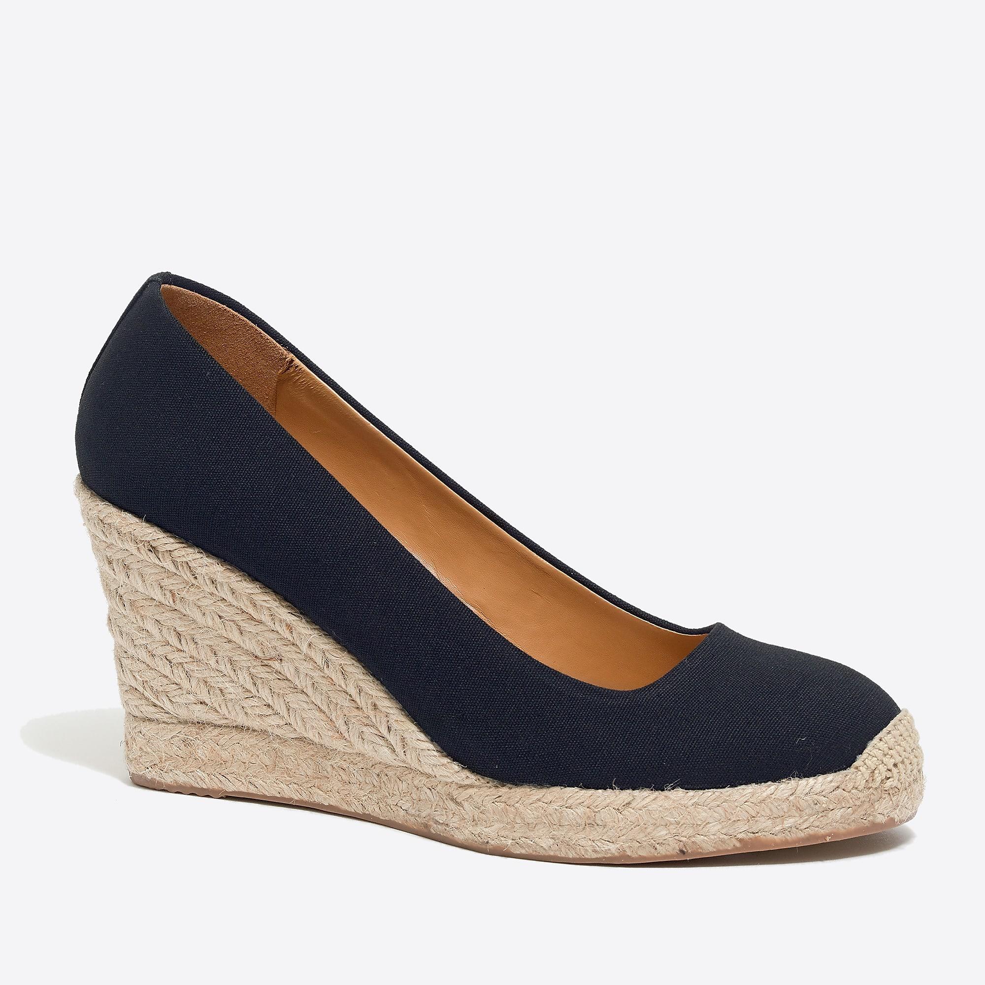 J.Crew Canvas Espadrille Wedges in Blue Lyst