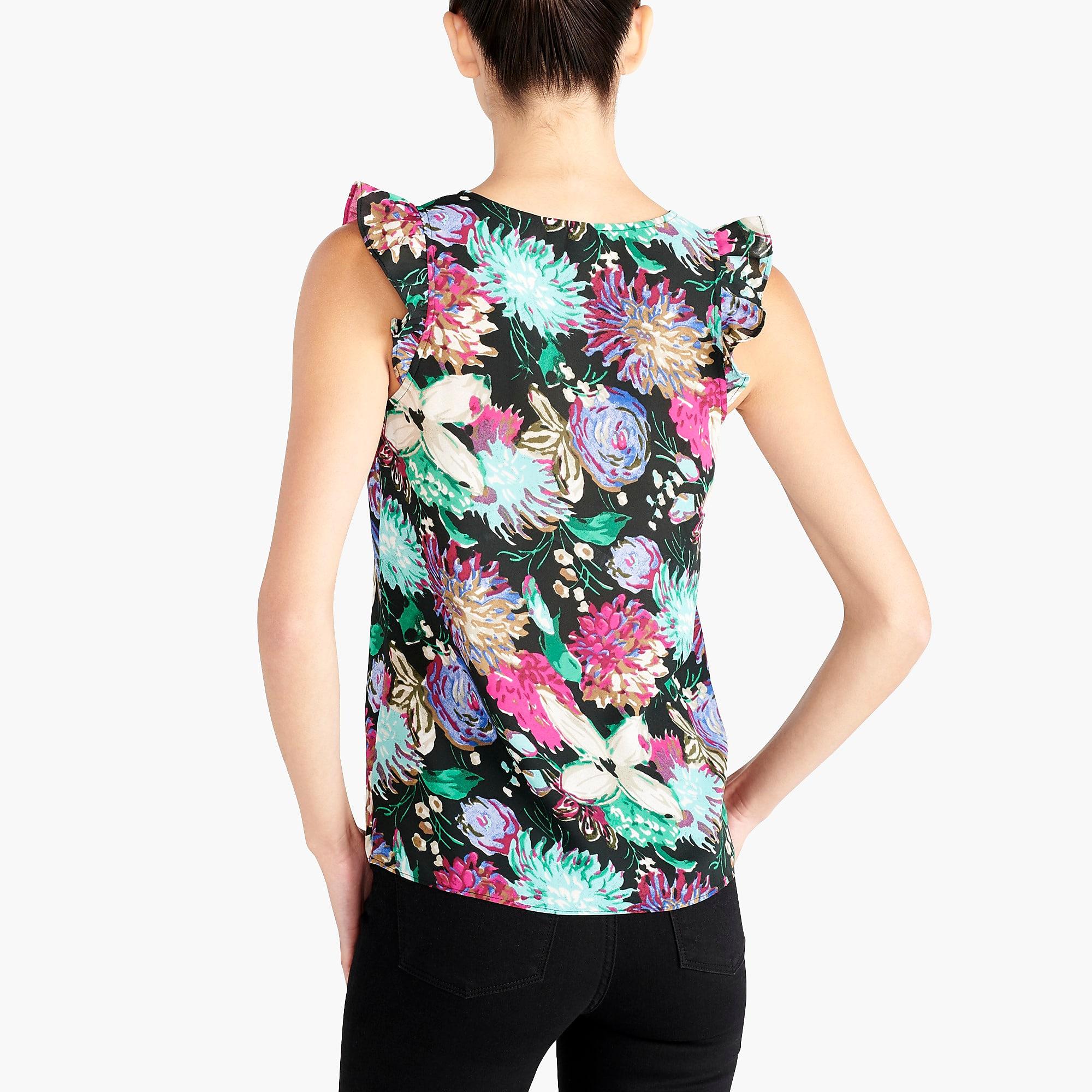 j crew sleeveless ruffle top