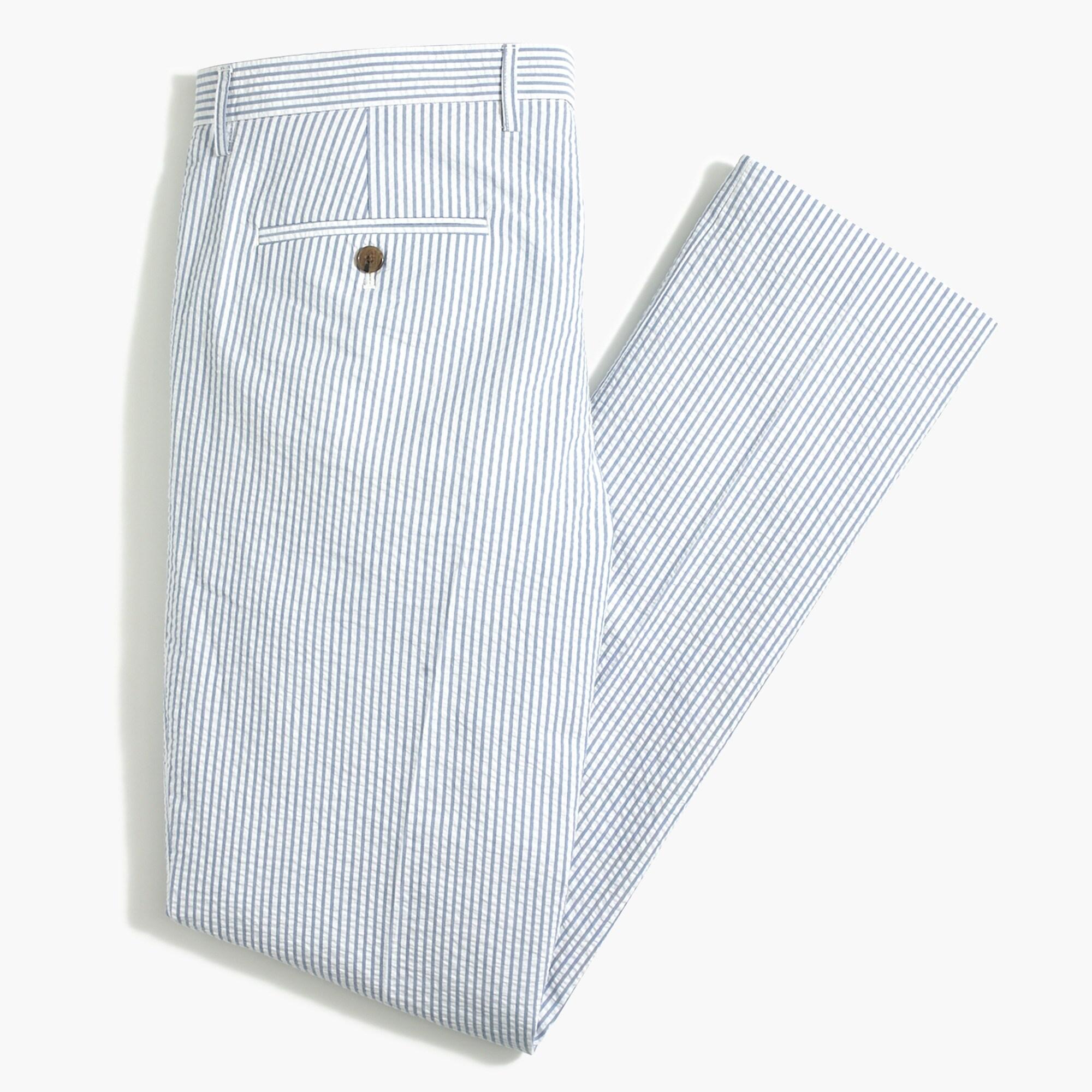 J.Crew Cotton Slim Unstructured Thompson Pant In Seersucker in Blue