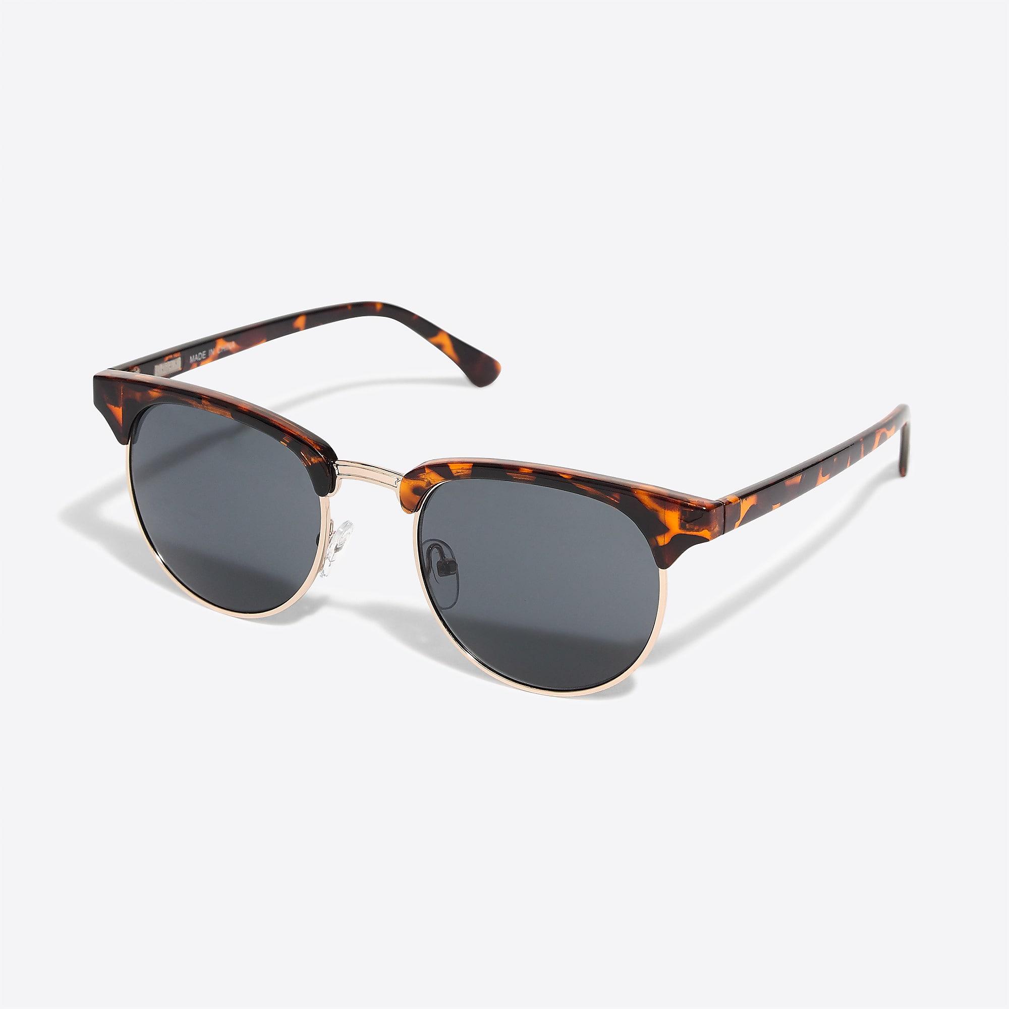 J.Crew Retro Frame Sunglasses in Gold Metal Tortoise (Metallic) for Men
