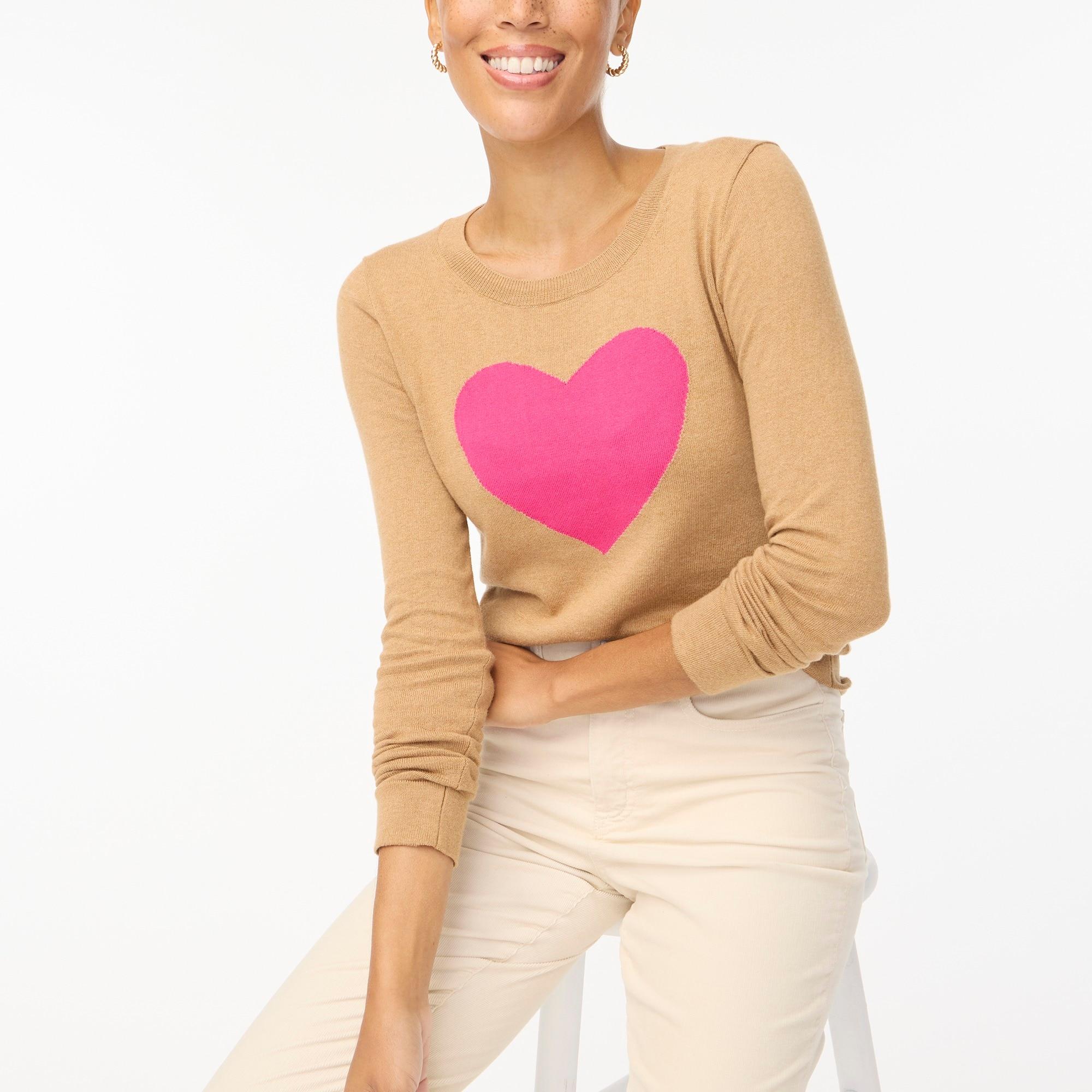 J.Crew Heart Teddie Sweater in Pink Lyst