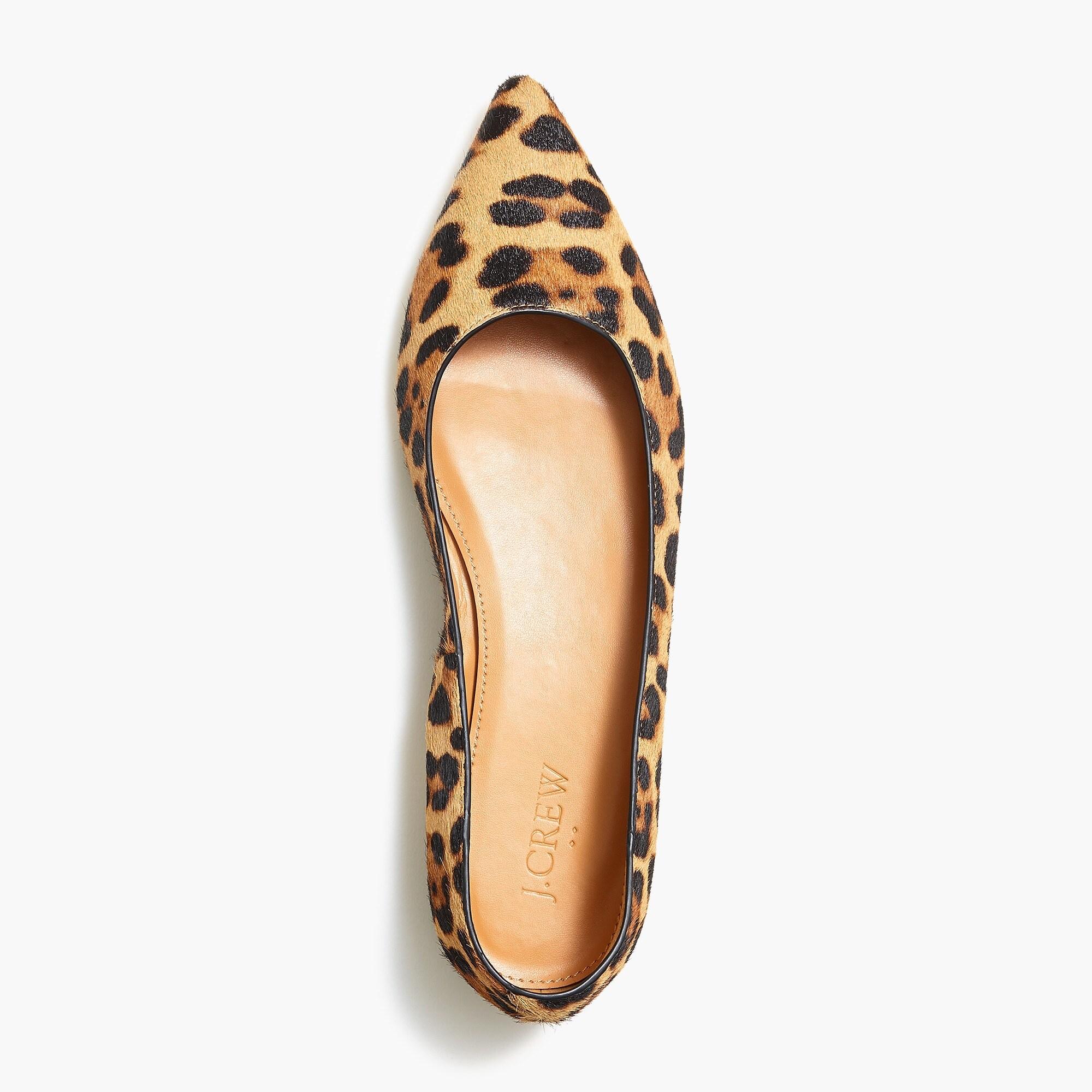 J CREW Academy Leopard Print Calf Hair Loafers Flats Womens Size 8 Bow  Preppy