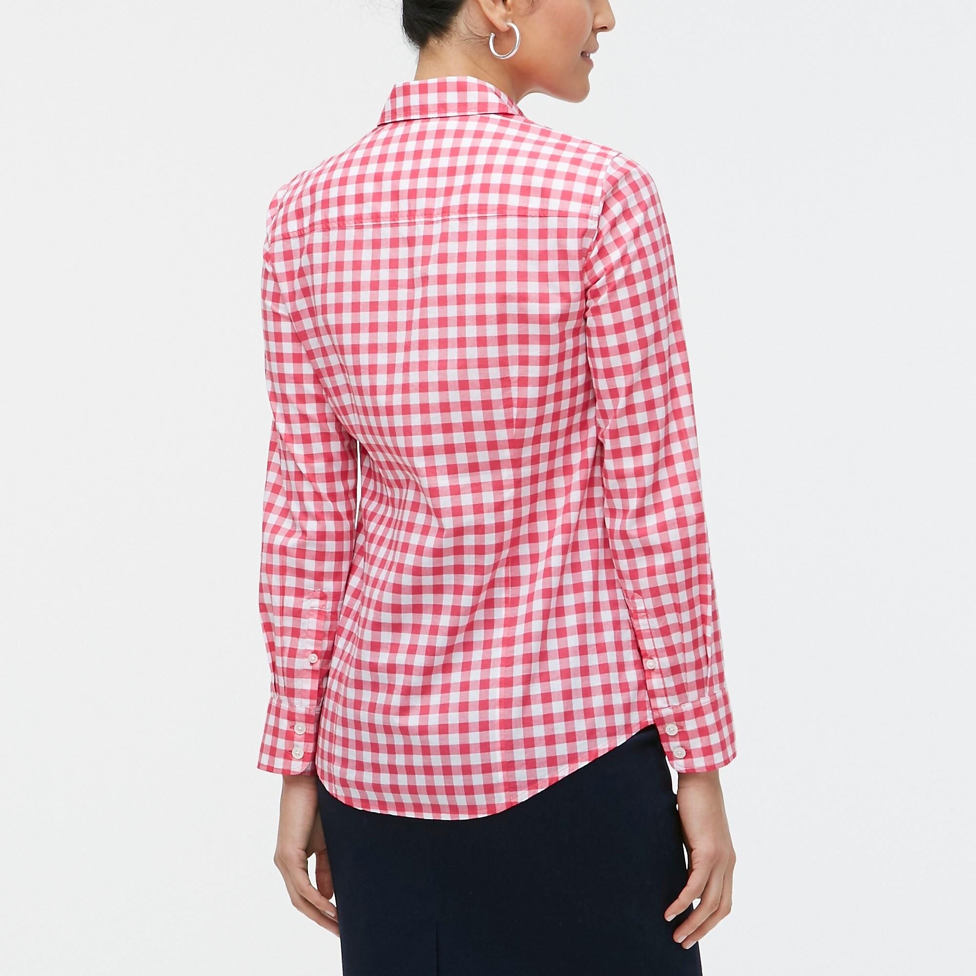 J.Crew Cotton Petite Gingham Buttonup Shirt In Perfect Fit Lyst