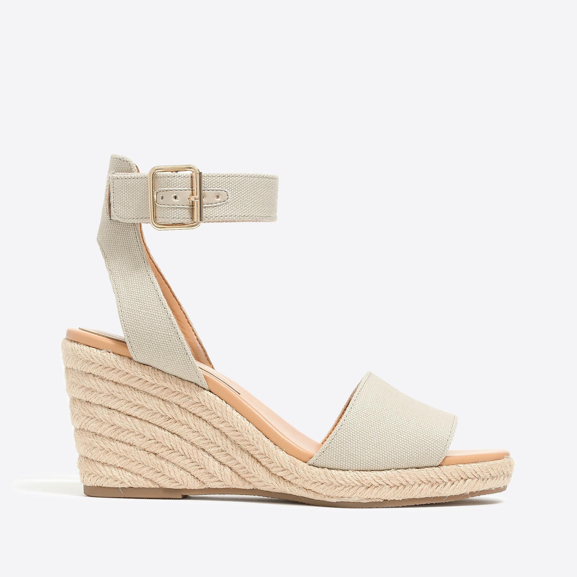 strappy canvas espadrille wedges