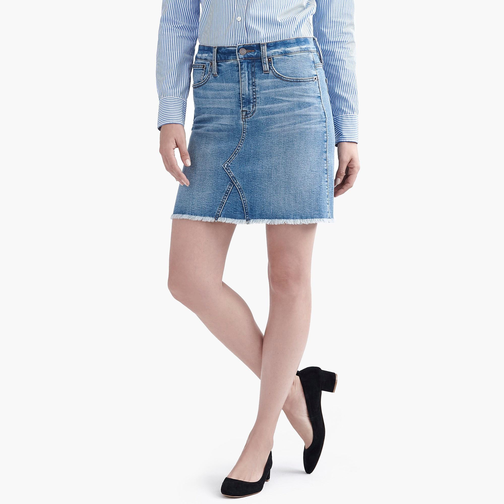 j crew denim skirt