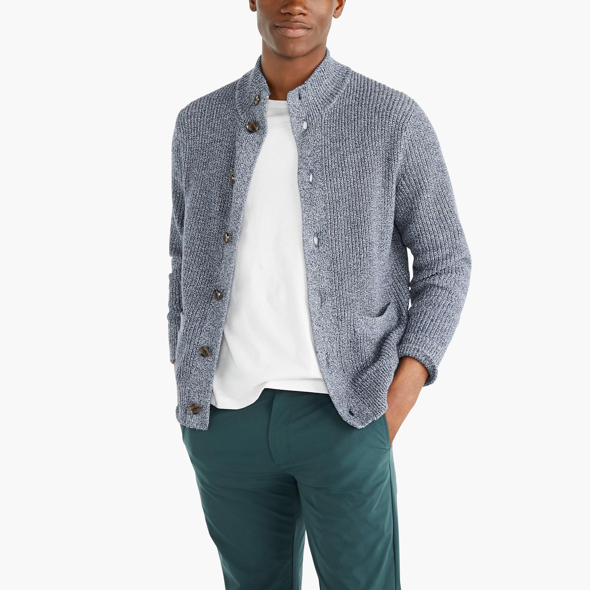 J.Crew Marled Cotton Sweater Cardigan in Blue for Men - Lyst