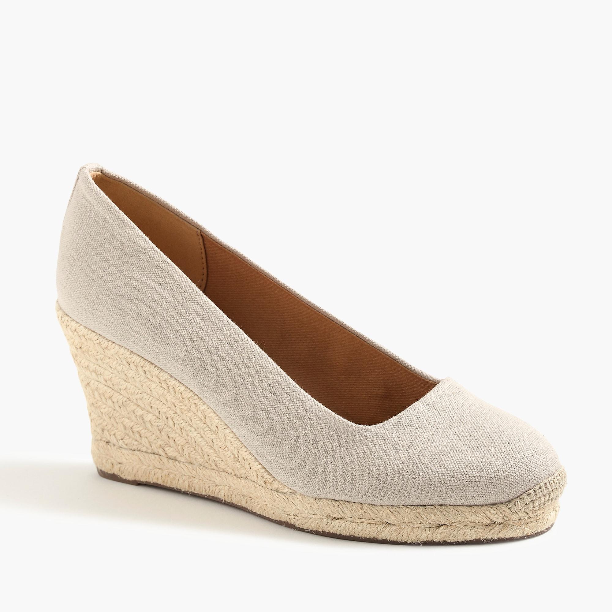 J.Crew New Canvas Espadrille Wedges in Natural - Lyst