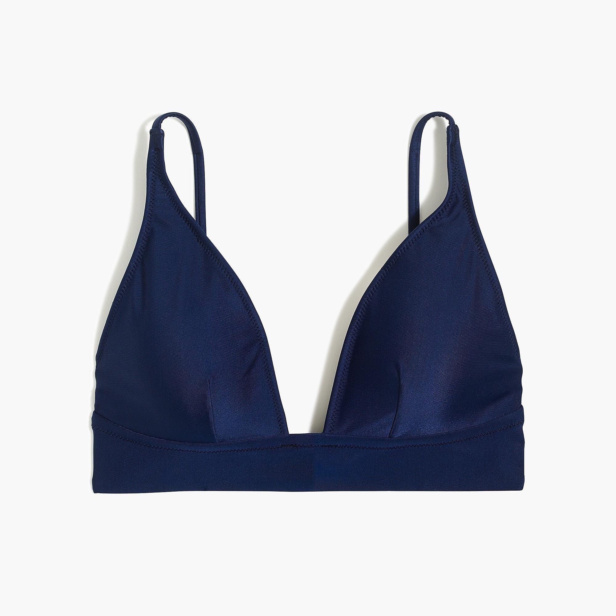 J.Crew Cotton French Bikini Top in Navy (Blue) Lyst