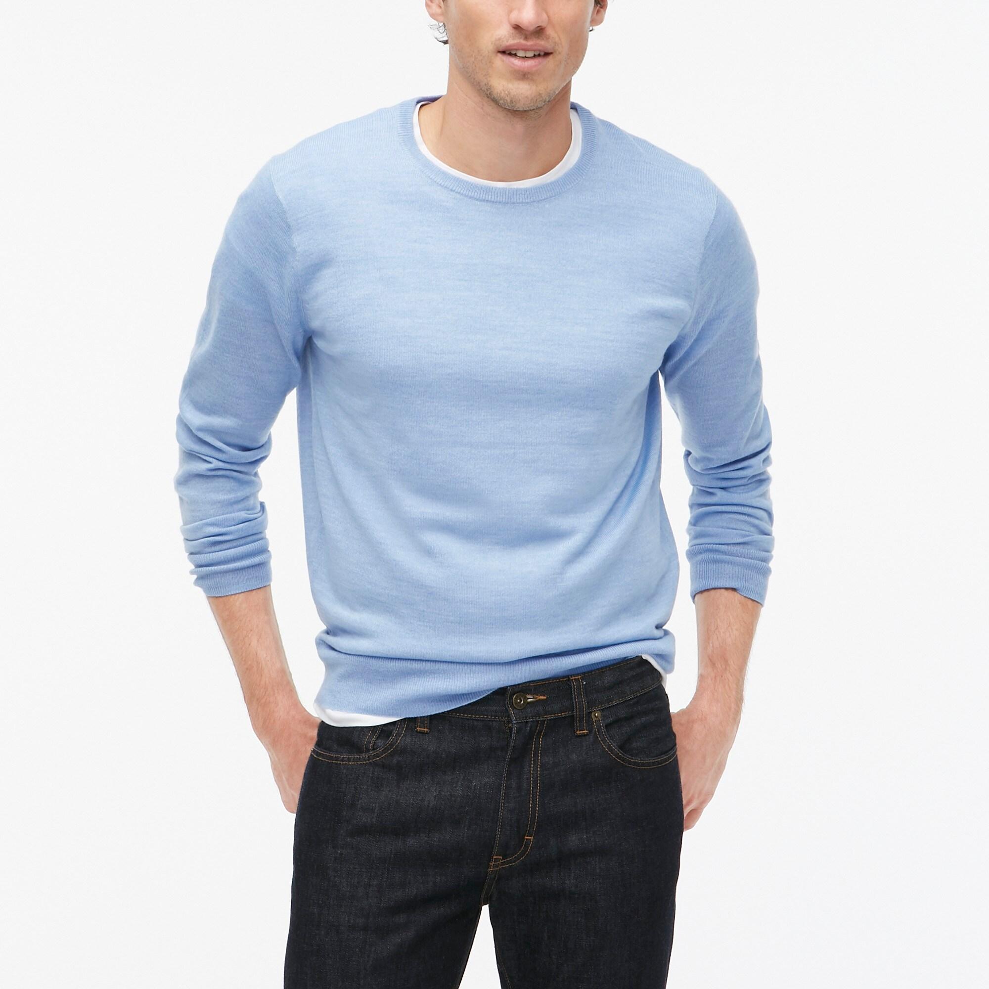 J.Crew Slim Washable Merino Woolblend Crewneck Sweater in Blue for Men