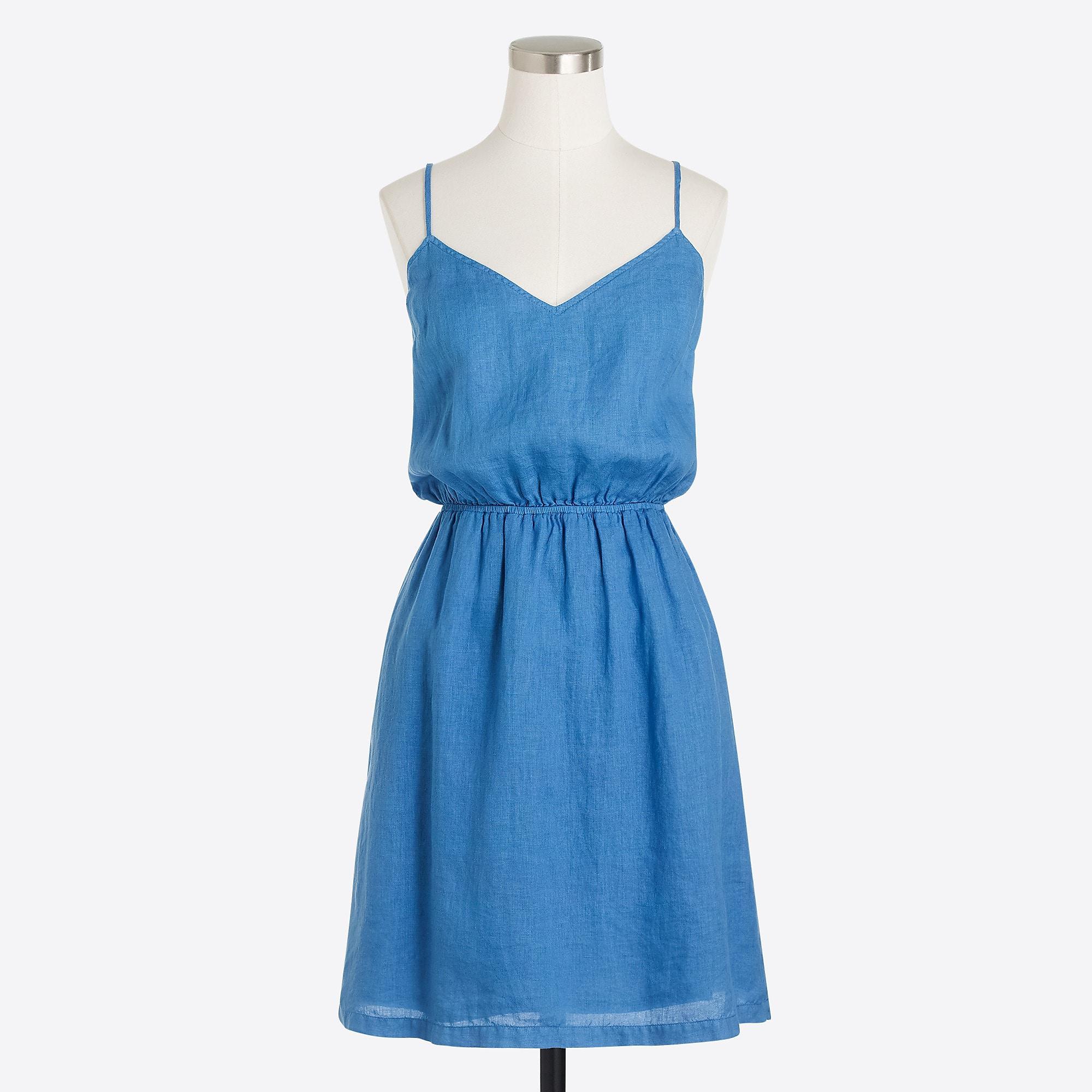 J.Crew Linen Cami Dress in Blue Lyst