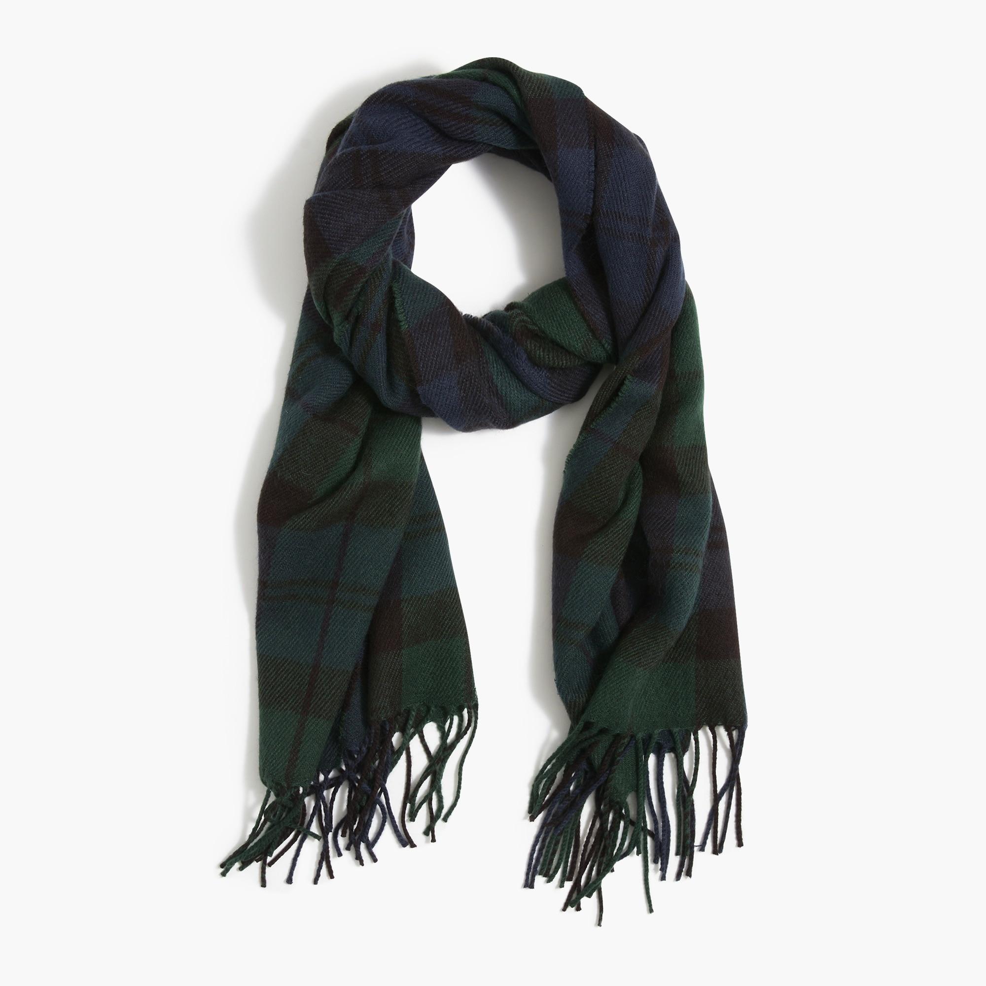 J.Crew Black Watch Plaid Scarf for Men Lyst