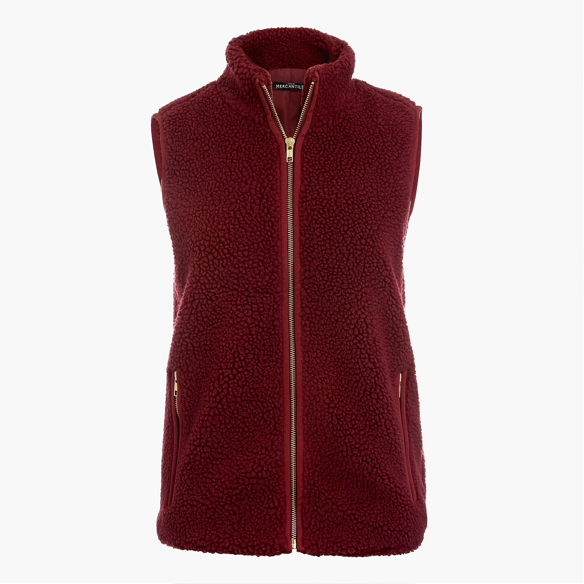 J.Crew Fleece Vest in Vivid Burgundy (Red) Lyst