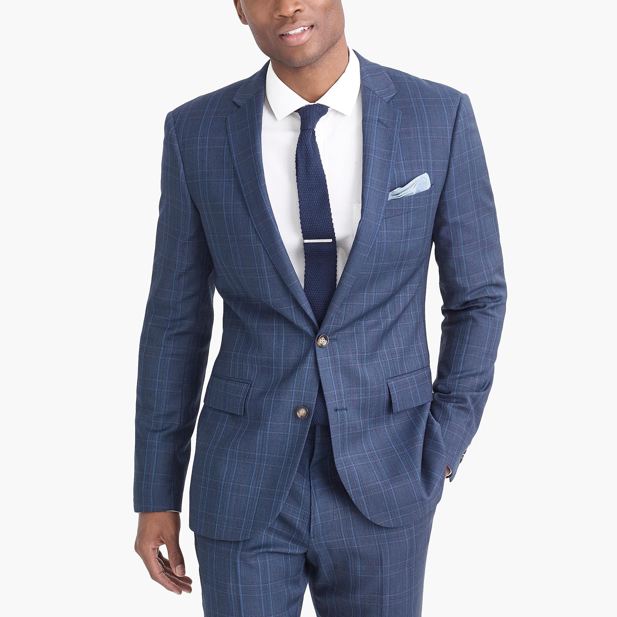 J.Crew Thompson Suit Jacket In Glen Plaid Worsted Wool in Blue for Men ...