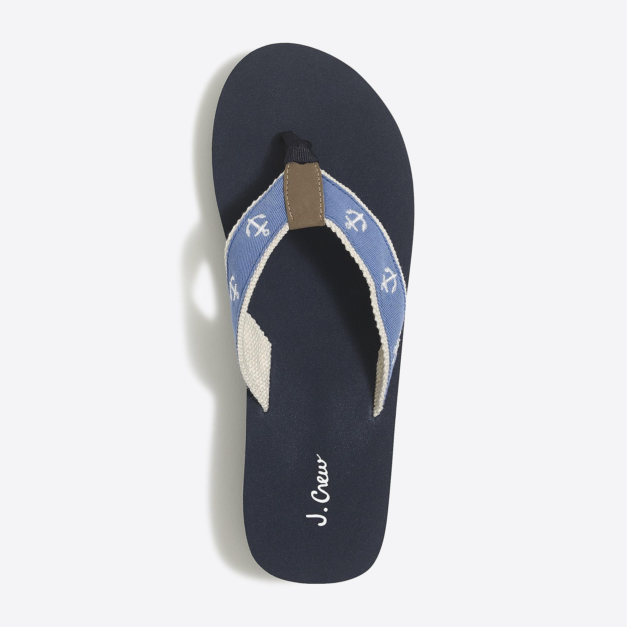 J.Crew Cotton Embroidered Wedge Flip-flops in Blue - Lyst