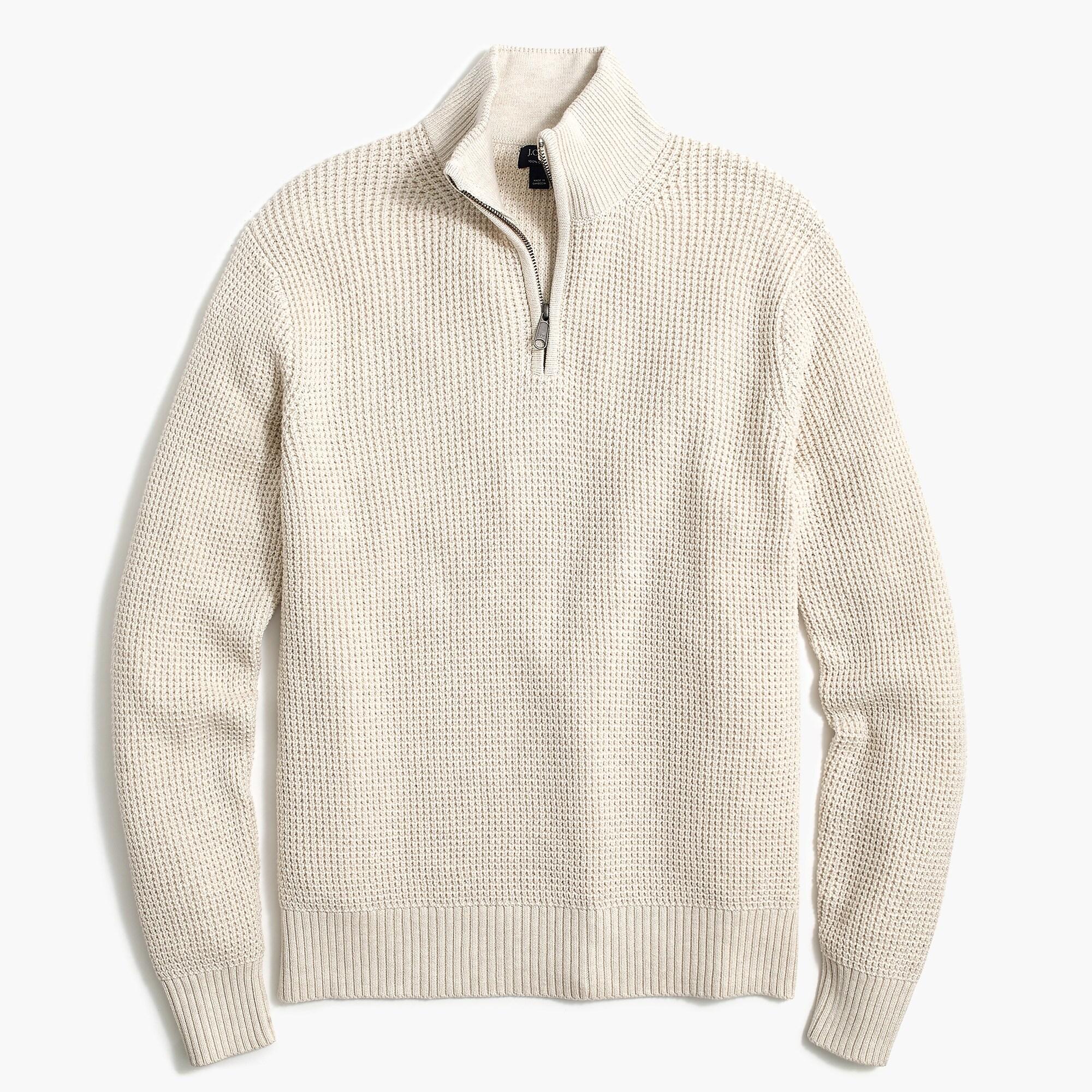 J.Crew Cotton Double-knit Half-zip Pullover in Natural for Men - Lyst