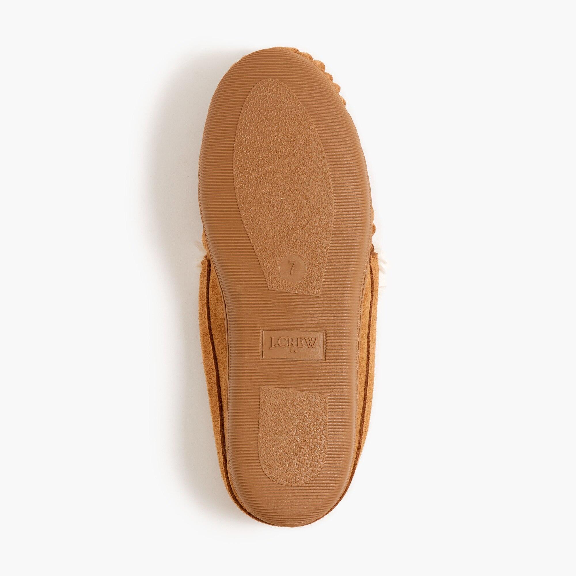 J crew suede shearling slippers cheap