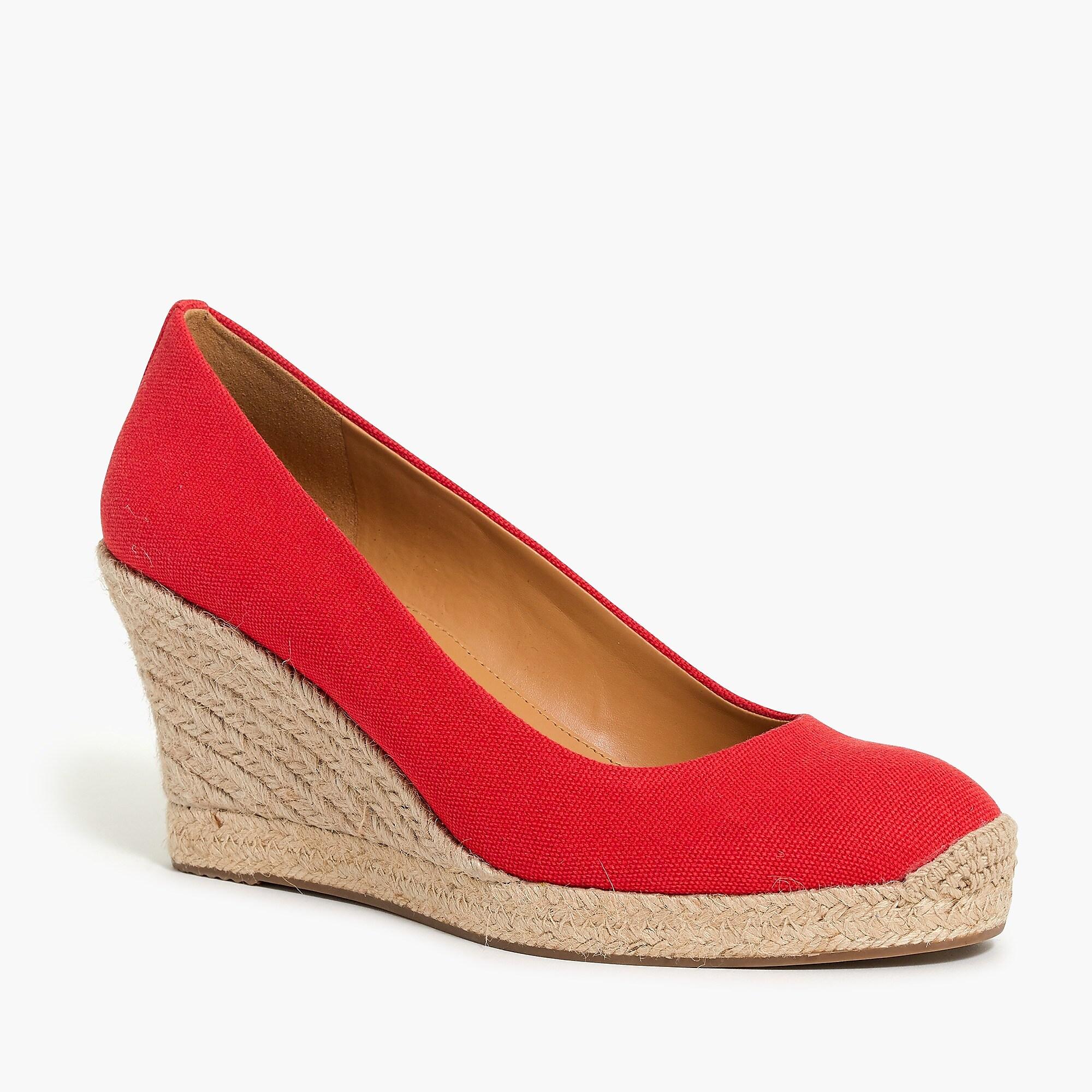 J.Crew Seville Espadrille Wedges in Red | Lyst