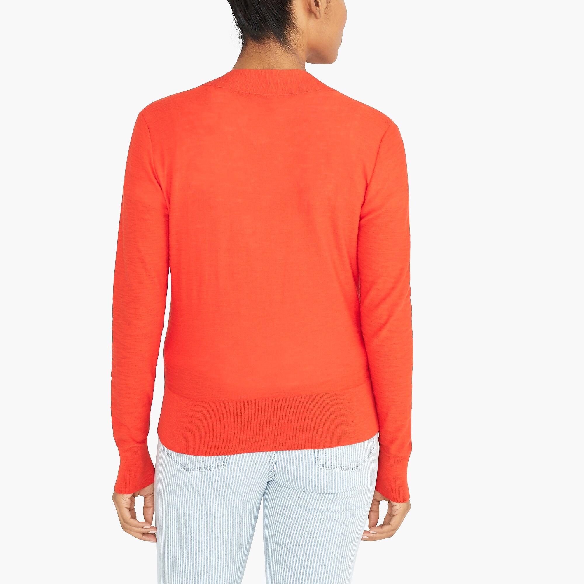 J.Crew Vneck Slub Cotton Cardigan in Cerise (Red) Lyst