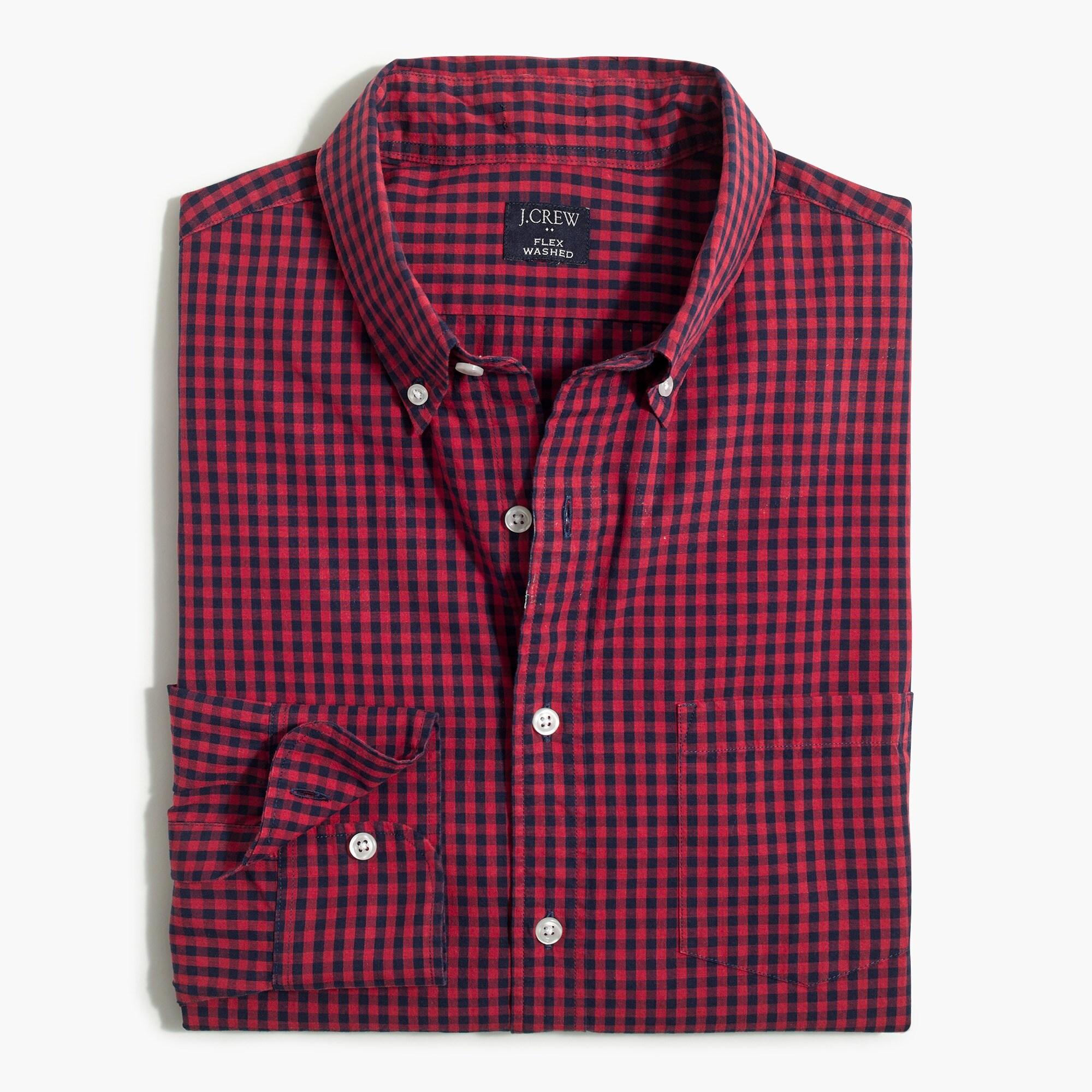 J.Crew Cotton Gingham Regular Flex Casual Shirt in Red for Men Save