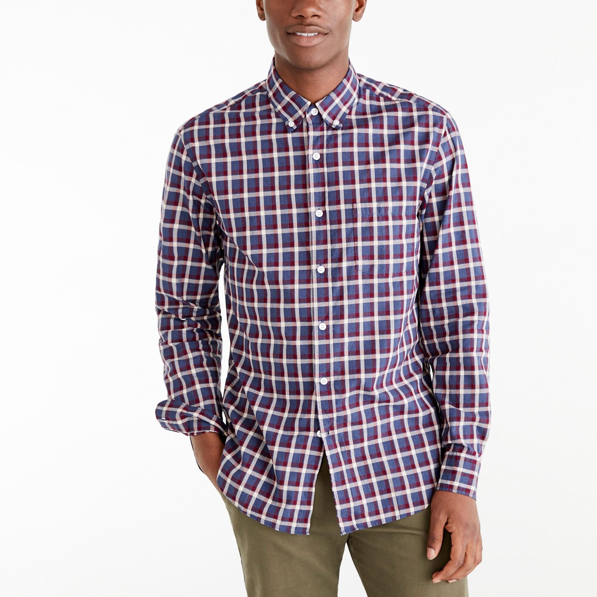 J.Crew Cotton Plaid Untucked Flex Casual Shirt in Blue for Men - Lyst