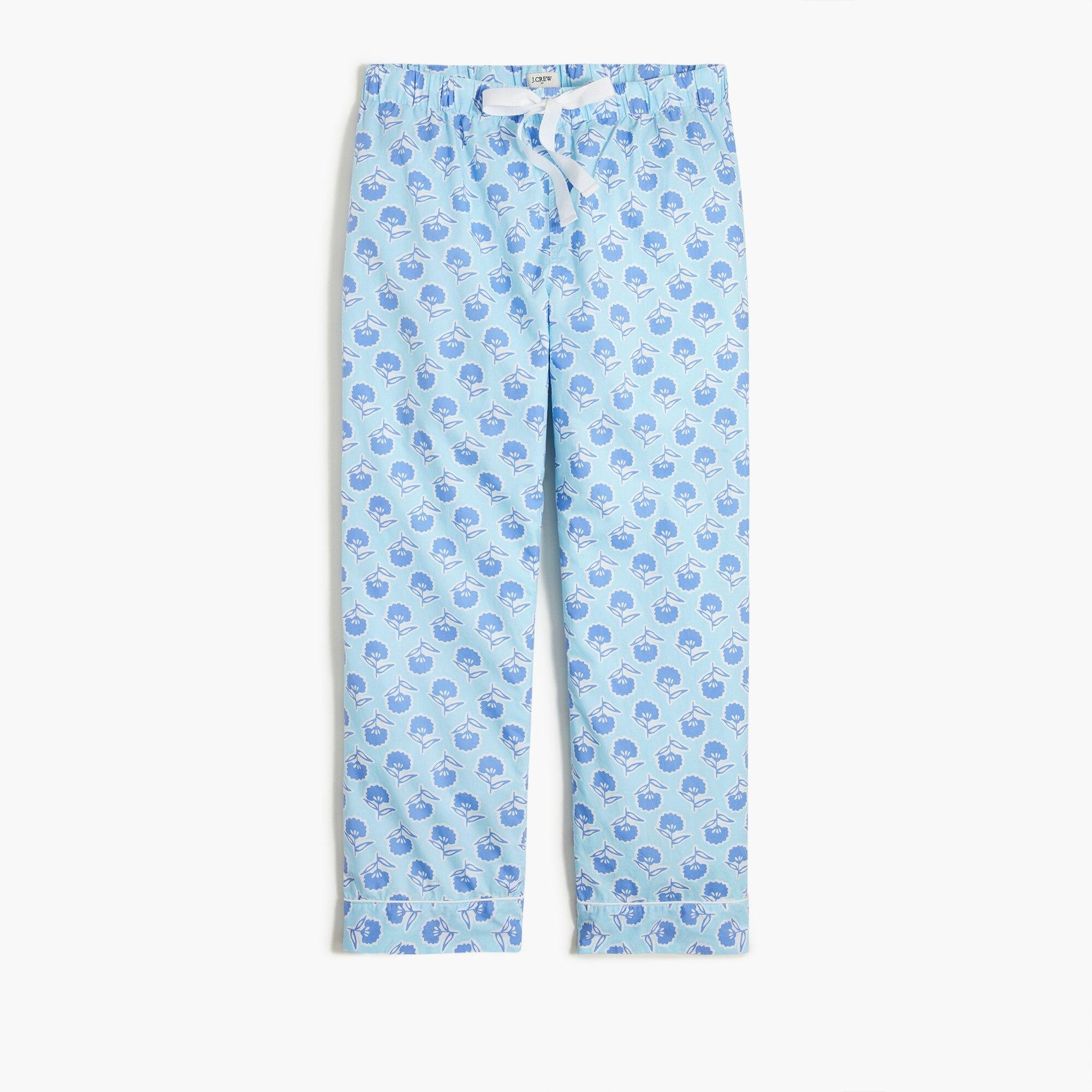J.Crew Cropped Cotton Pajama Pant in Blue Lyst