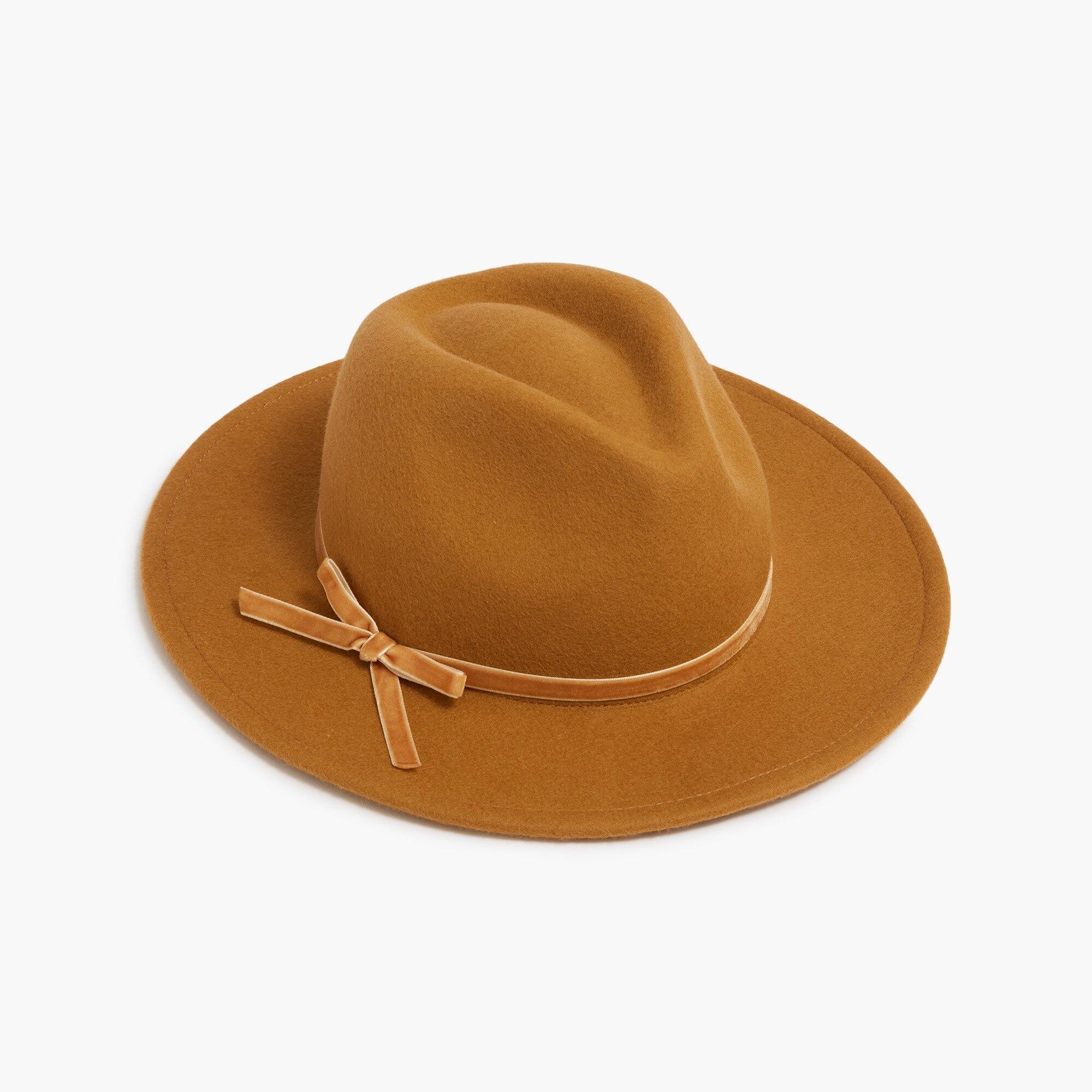 J.Crew Bow Fedora Hat in Brown | Lyst