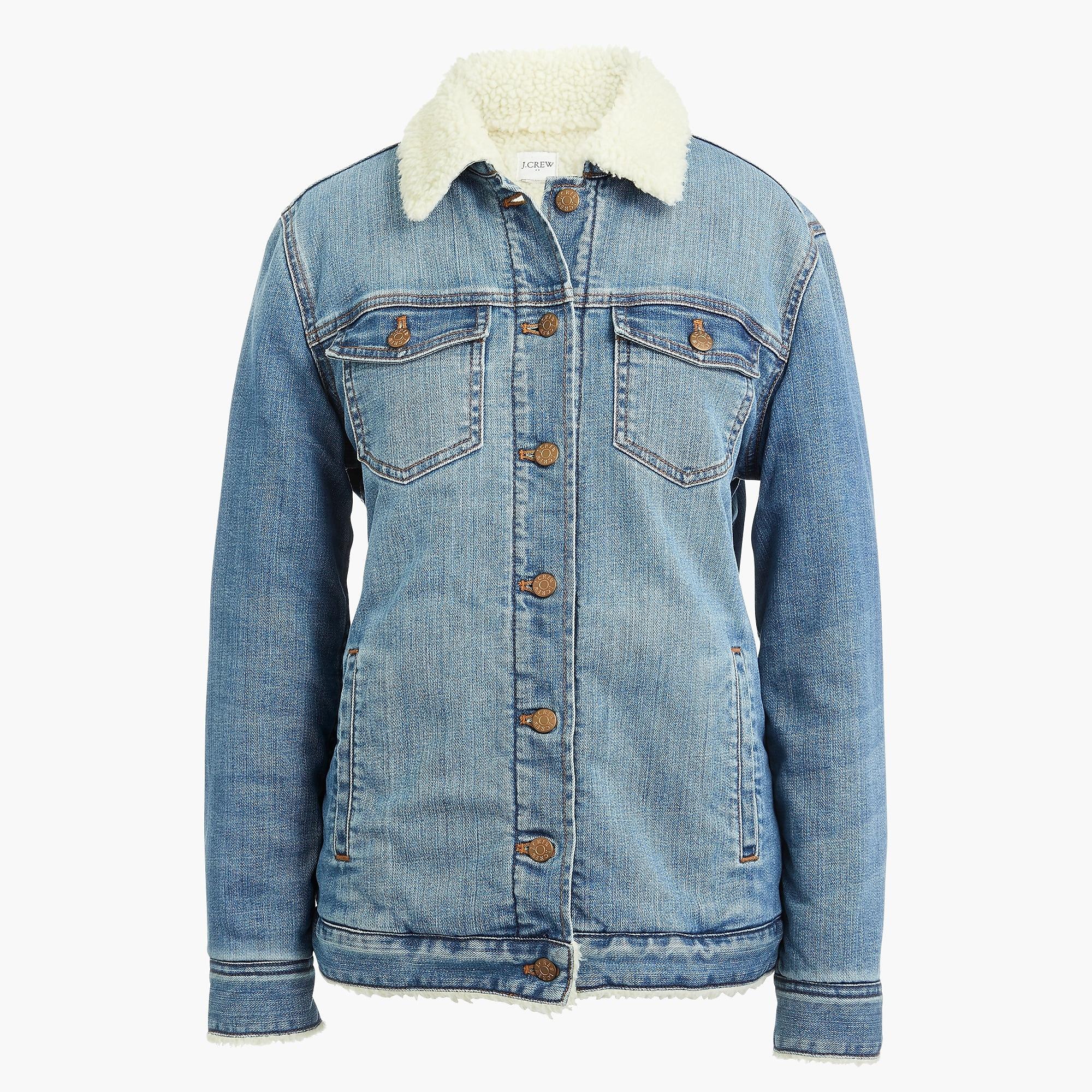 j crew sherpa denim jacket