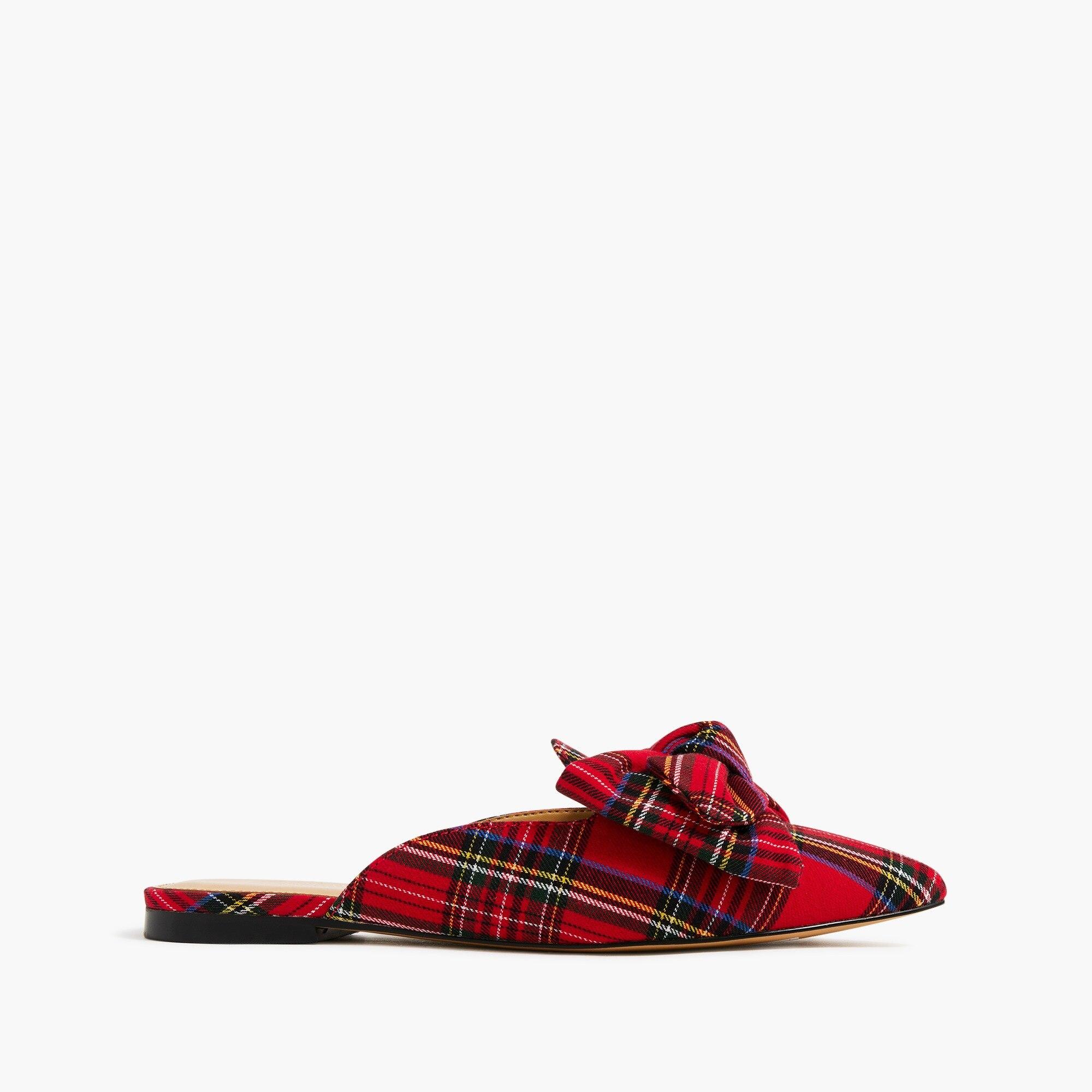 Red cheap plaid mules