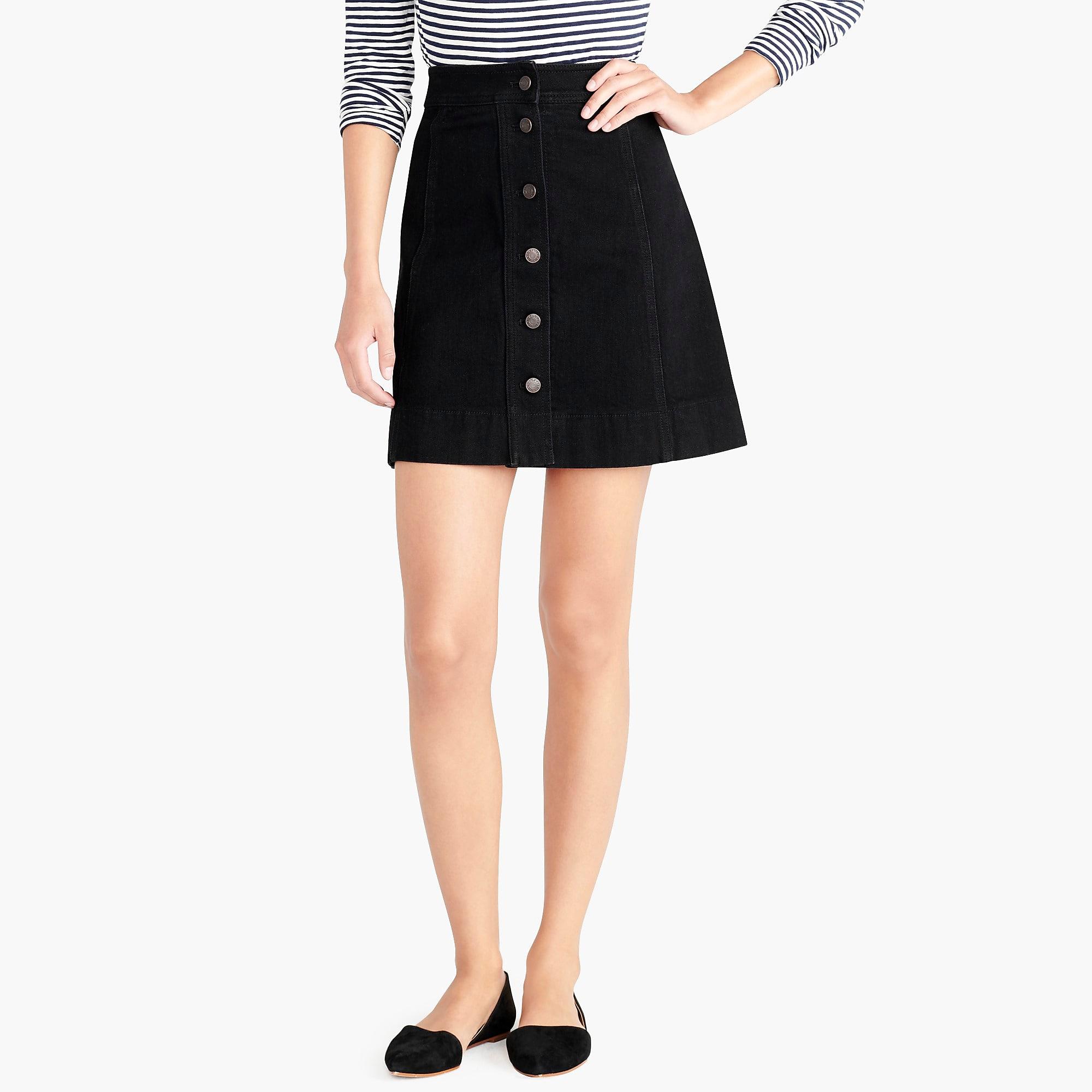 j crew button front skirt