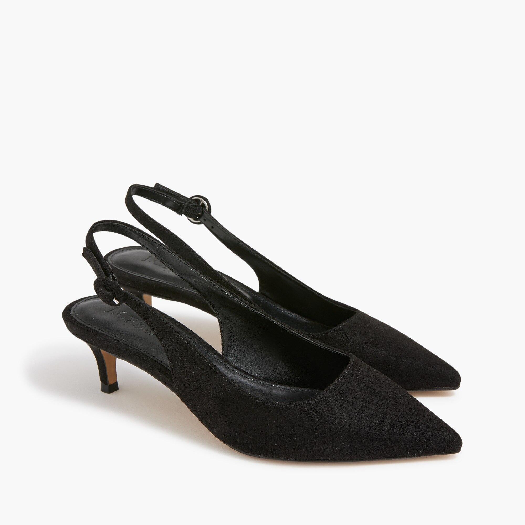 J.Crew Slingback Kitten Heels in Black Lyst