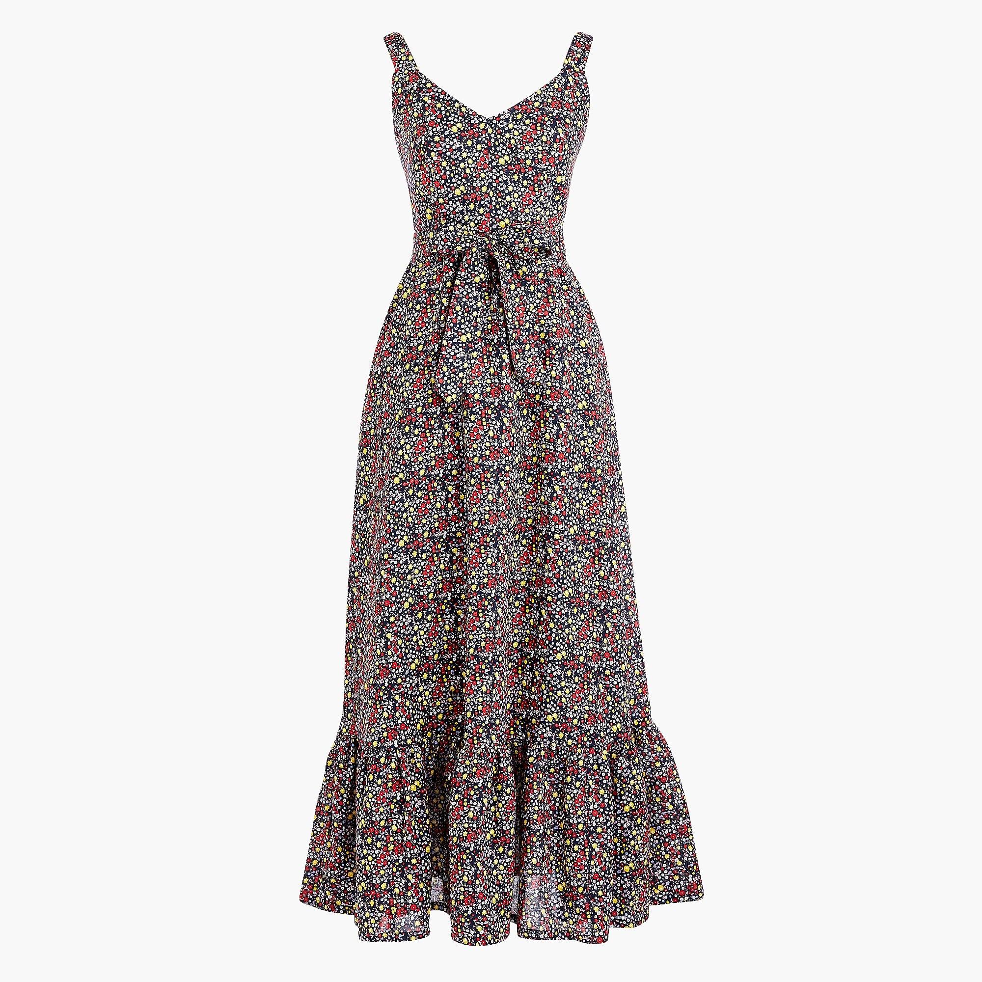 J.Crew Printed Tiered Maxi Dress In Linencotton Lyst