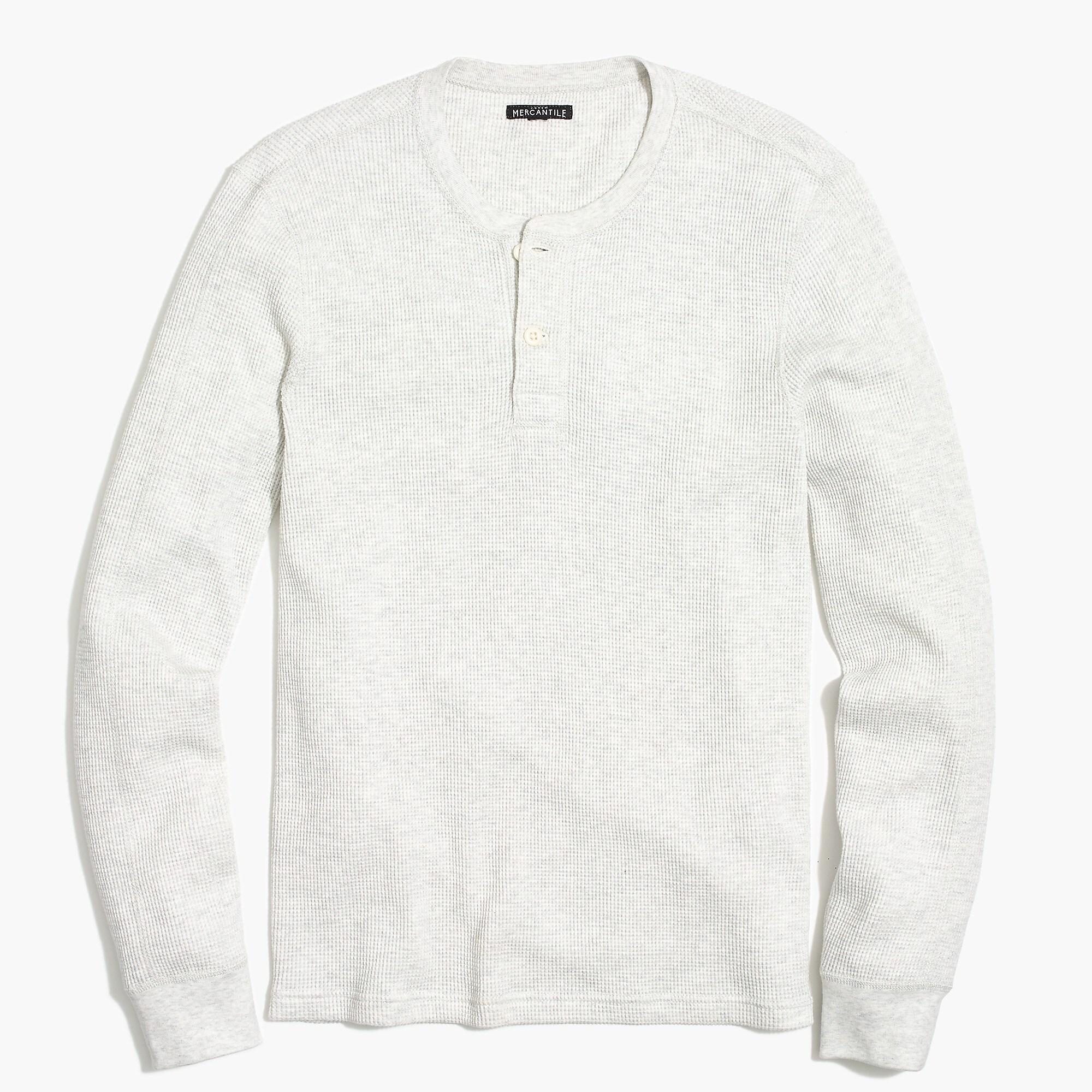 J.Crew Cotton Long-sleeve Thermal Henley in White for Men - Lyst